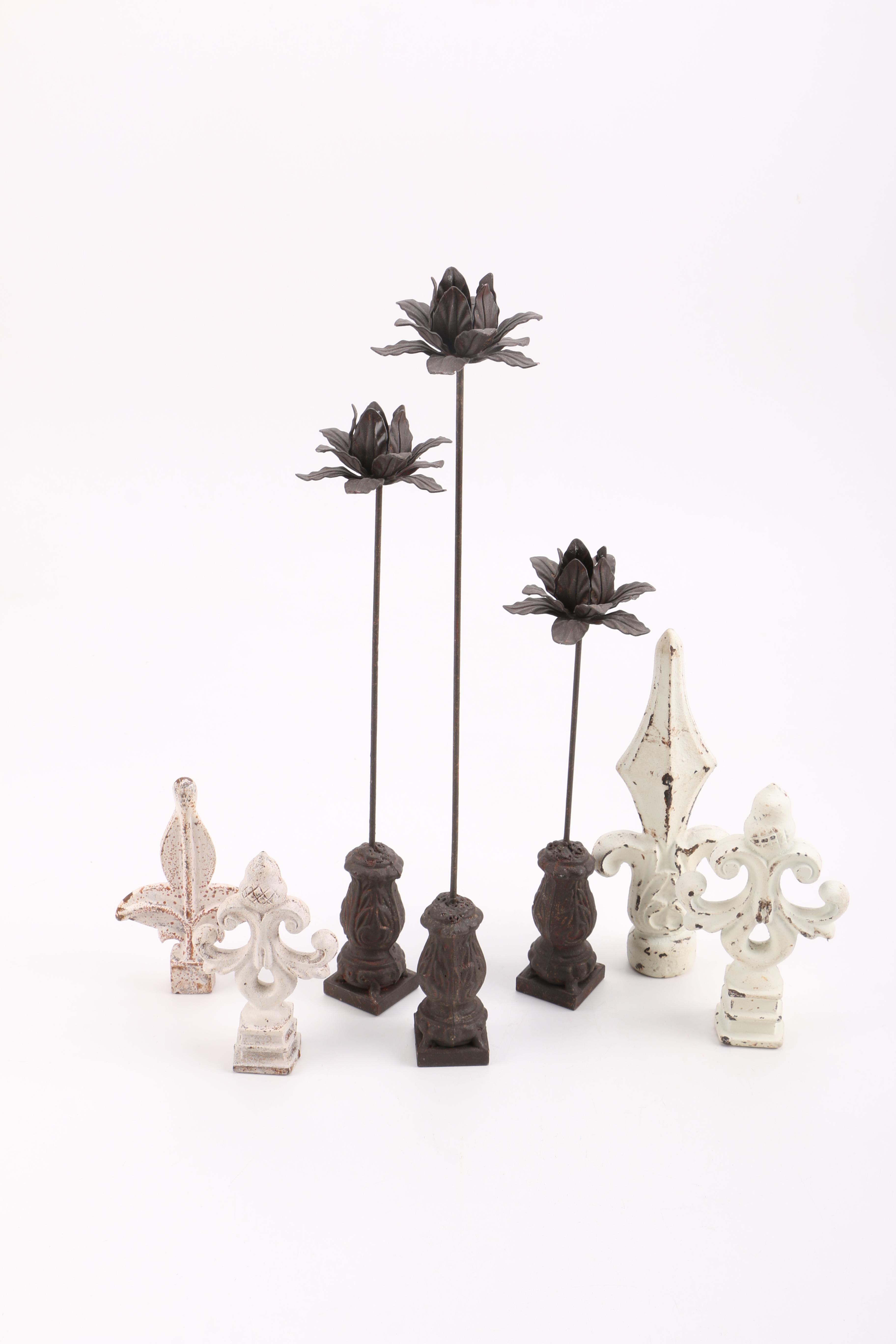 Metal Flowers and Fence Tops