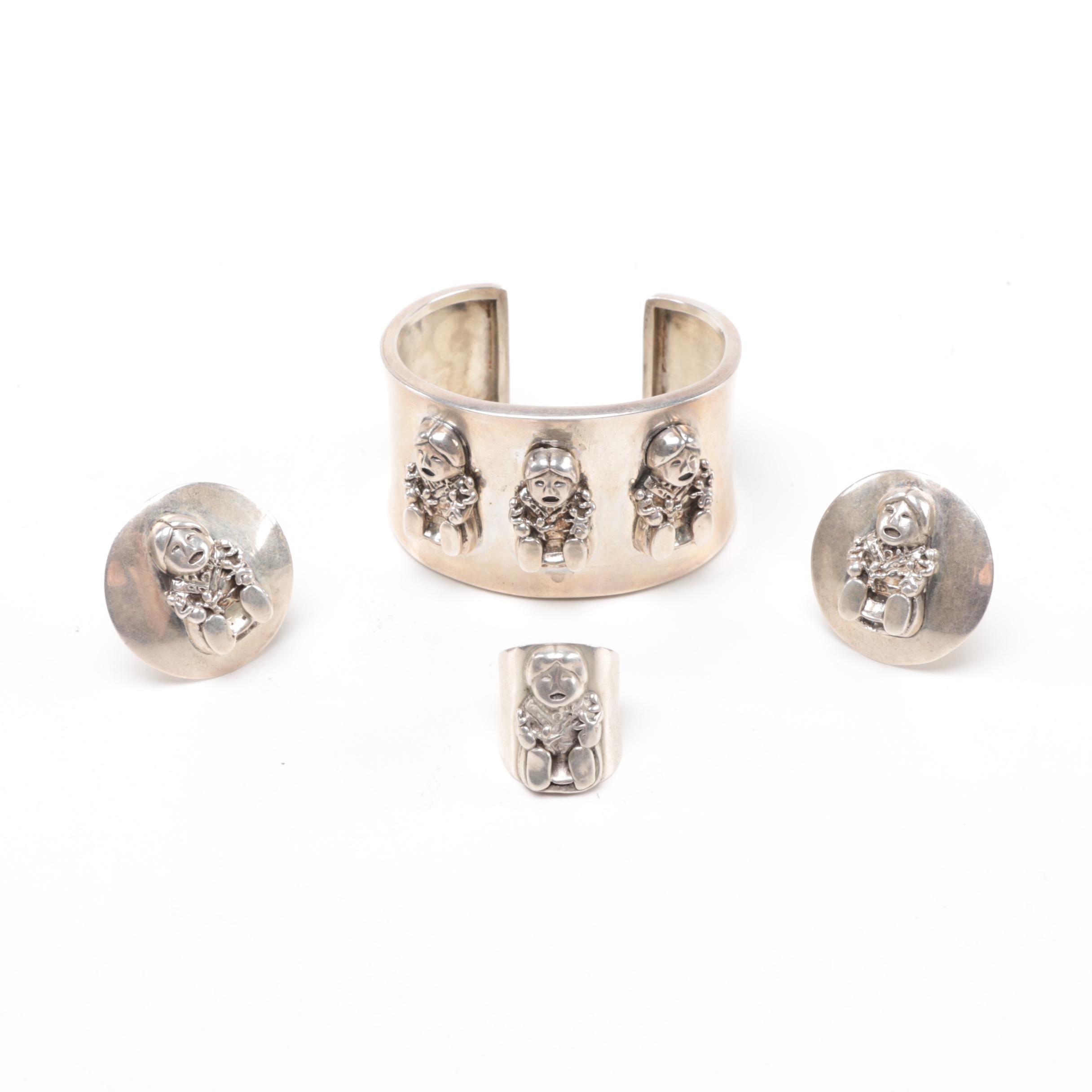 Carrol Felley Sterling Silver Storyteller Parure Set