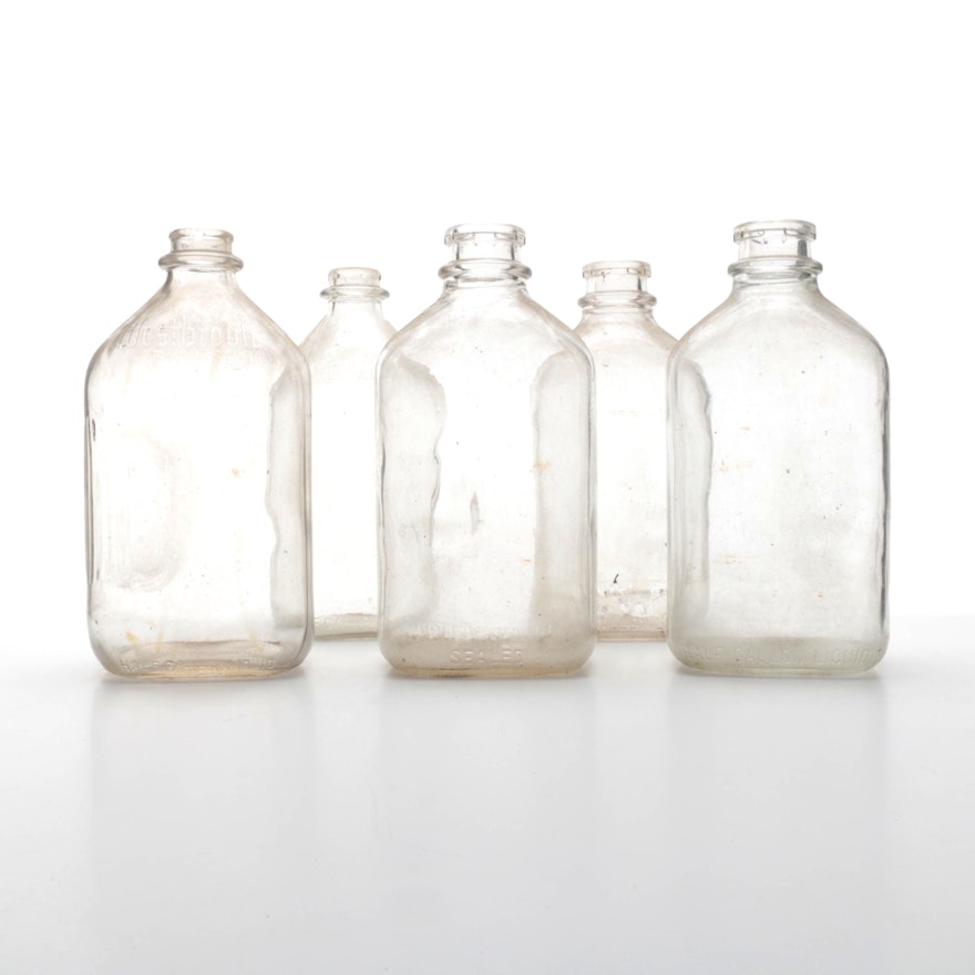 Vintage Glass Milk Bottles