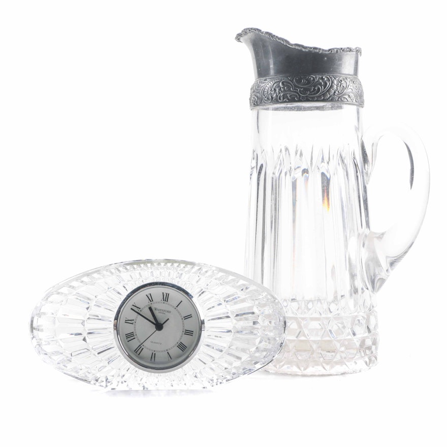 Crystal Pitcher and Clock
