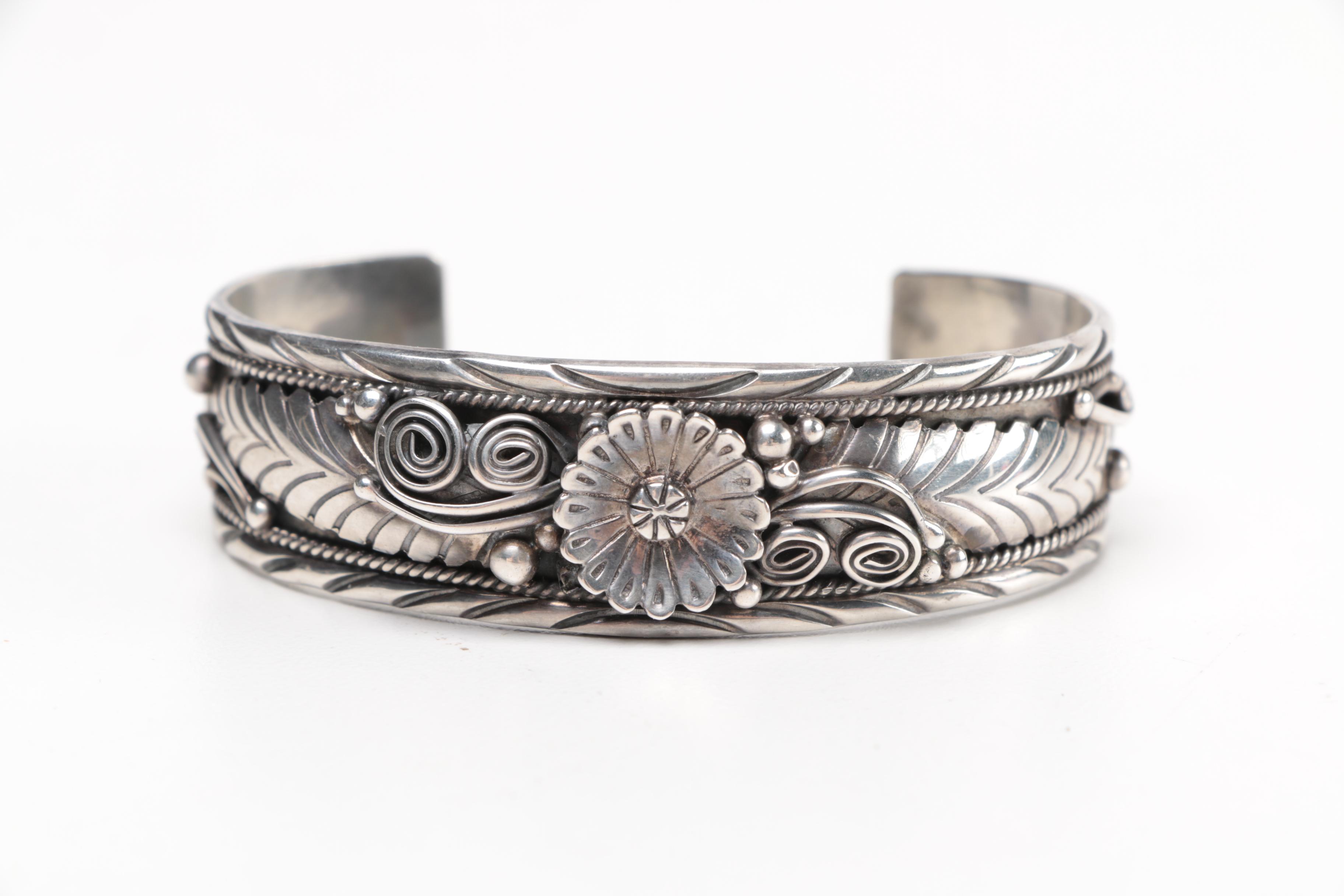 Navajo Sterling Silver Cuffs by Elsie Yazzie and  John Delvin