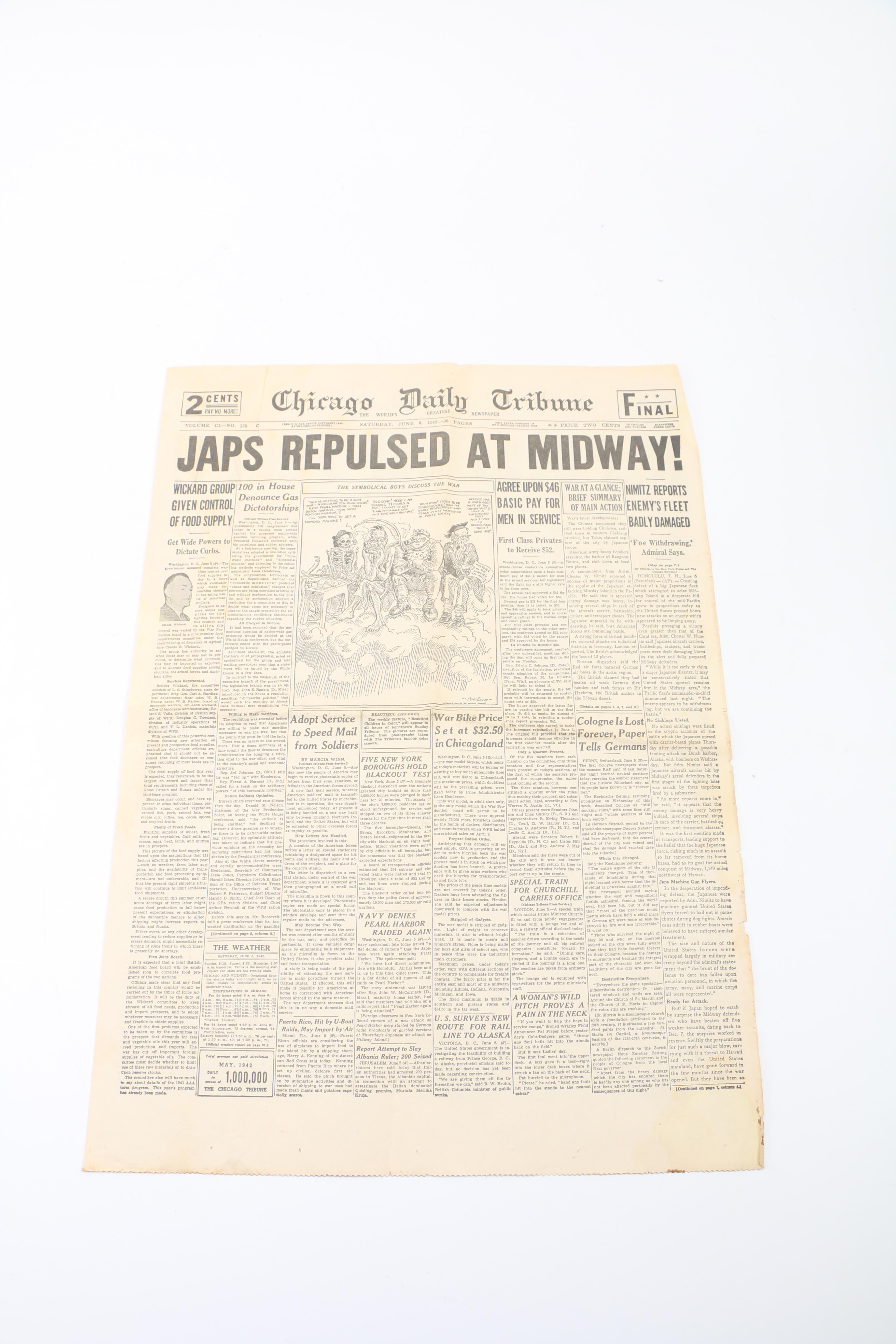 "Chicago Daily Tribune" WWII Newspapers