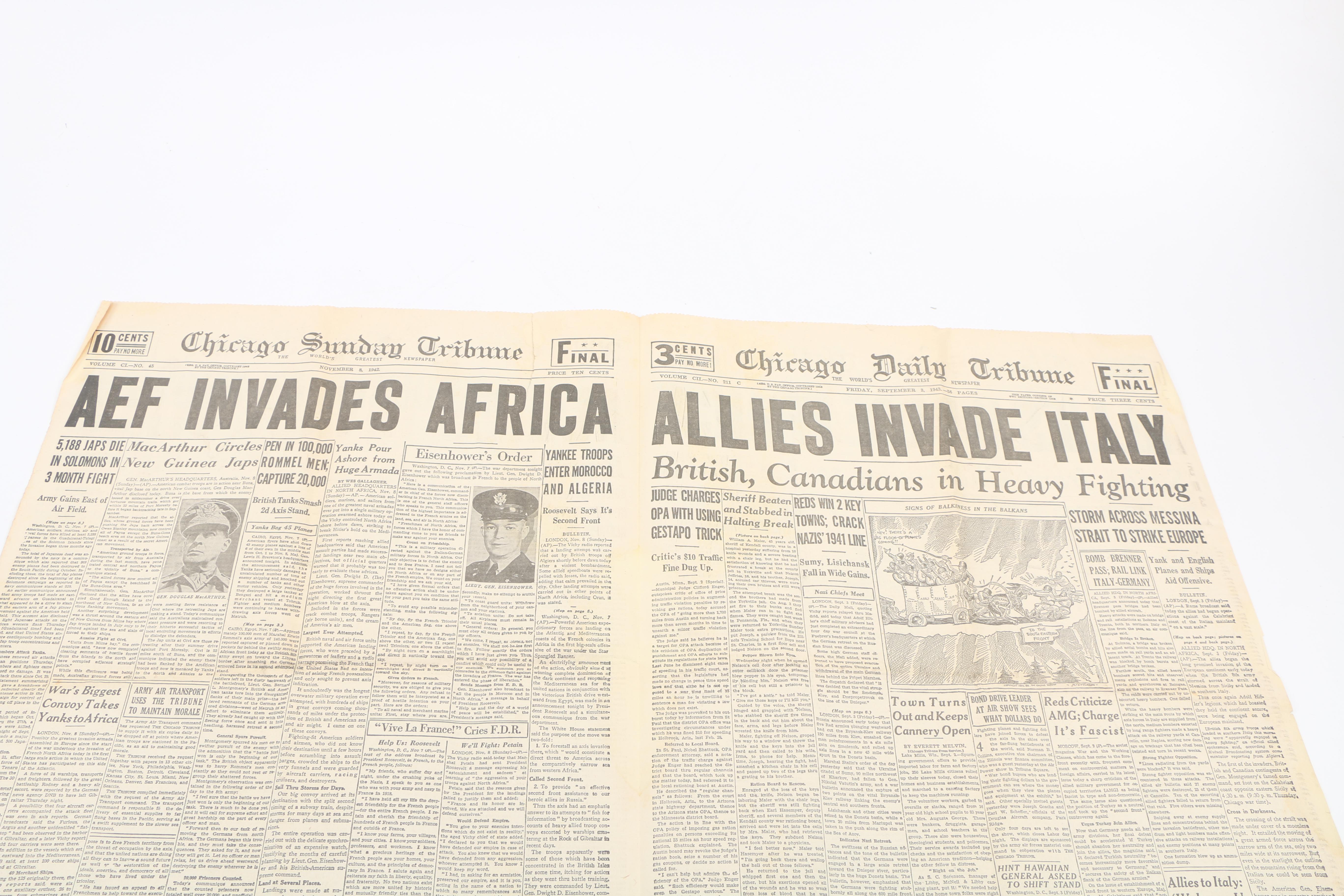 "Chicago Daily Tribune" WWII Newspapers