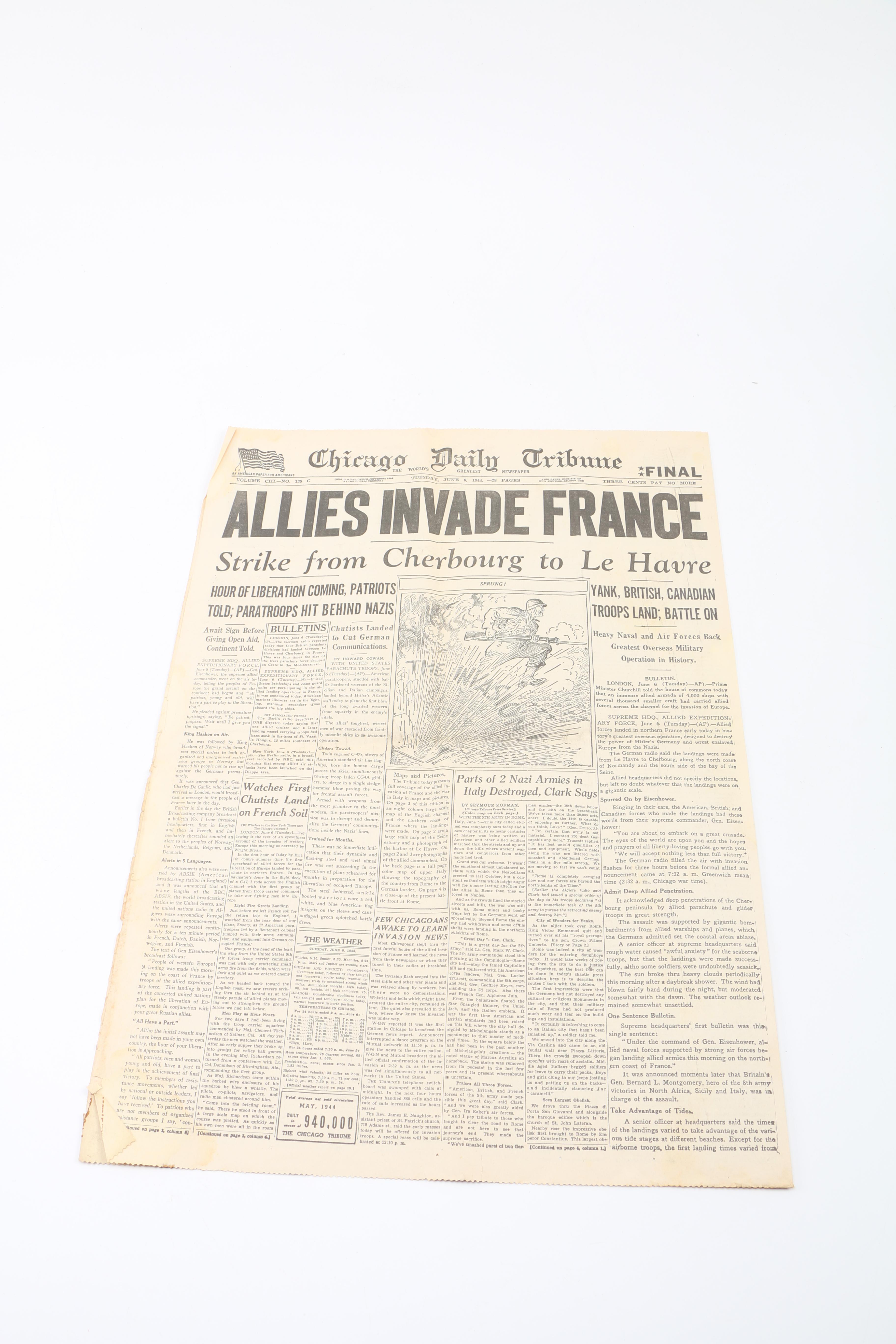 "Chicago Daily Tribune" WWII Newspapers