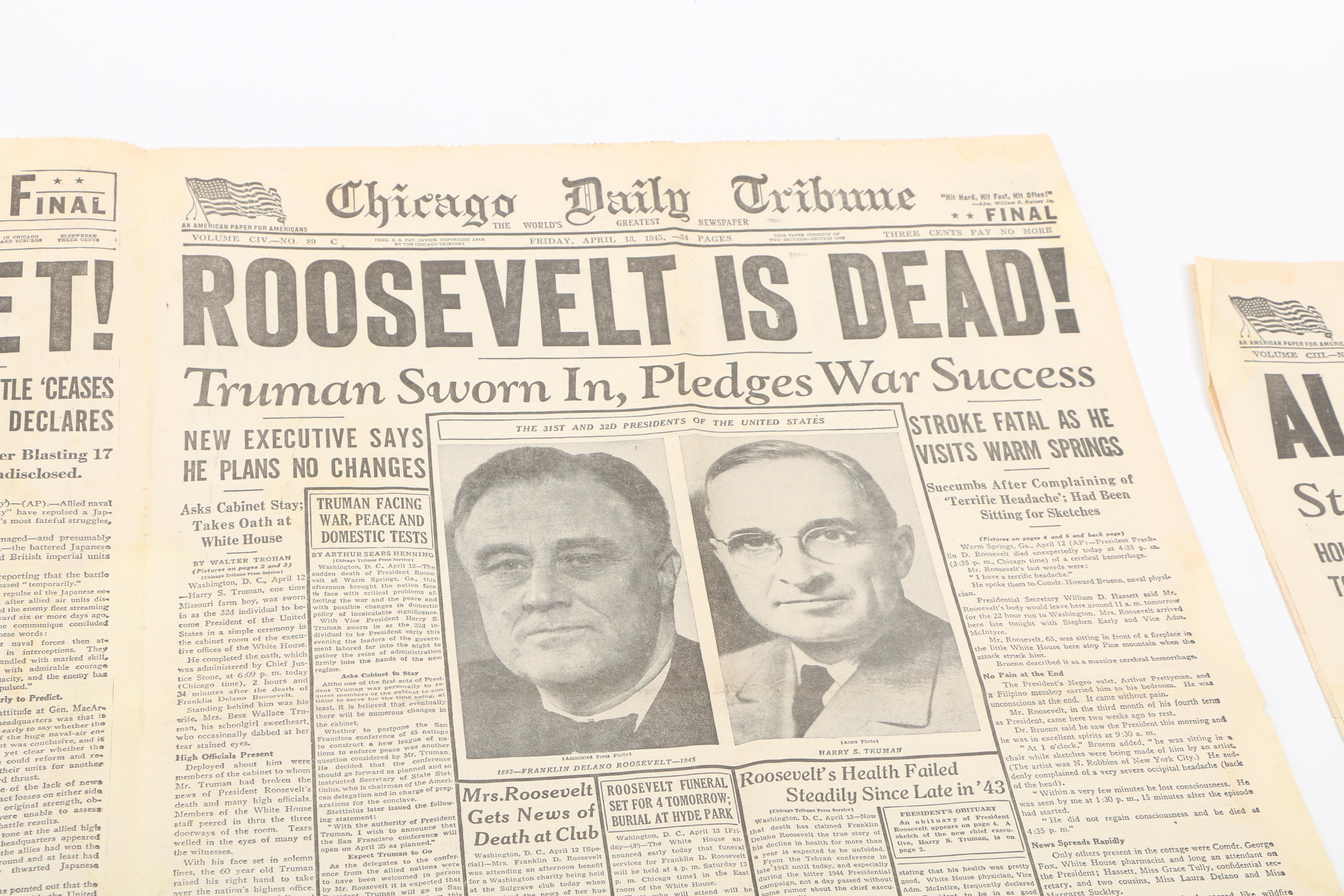 "Chicago Daily Tribune" WWII Newspapers