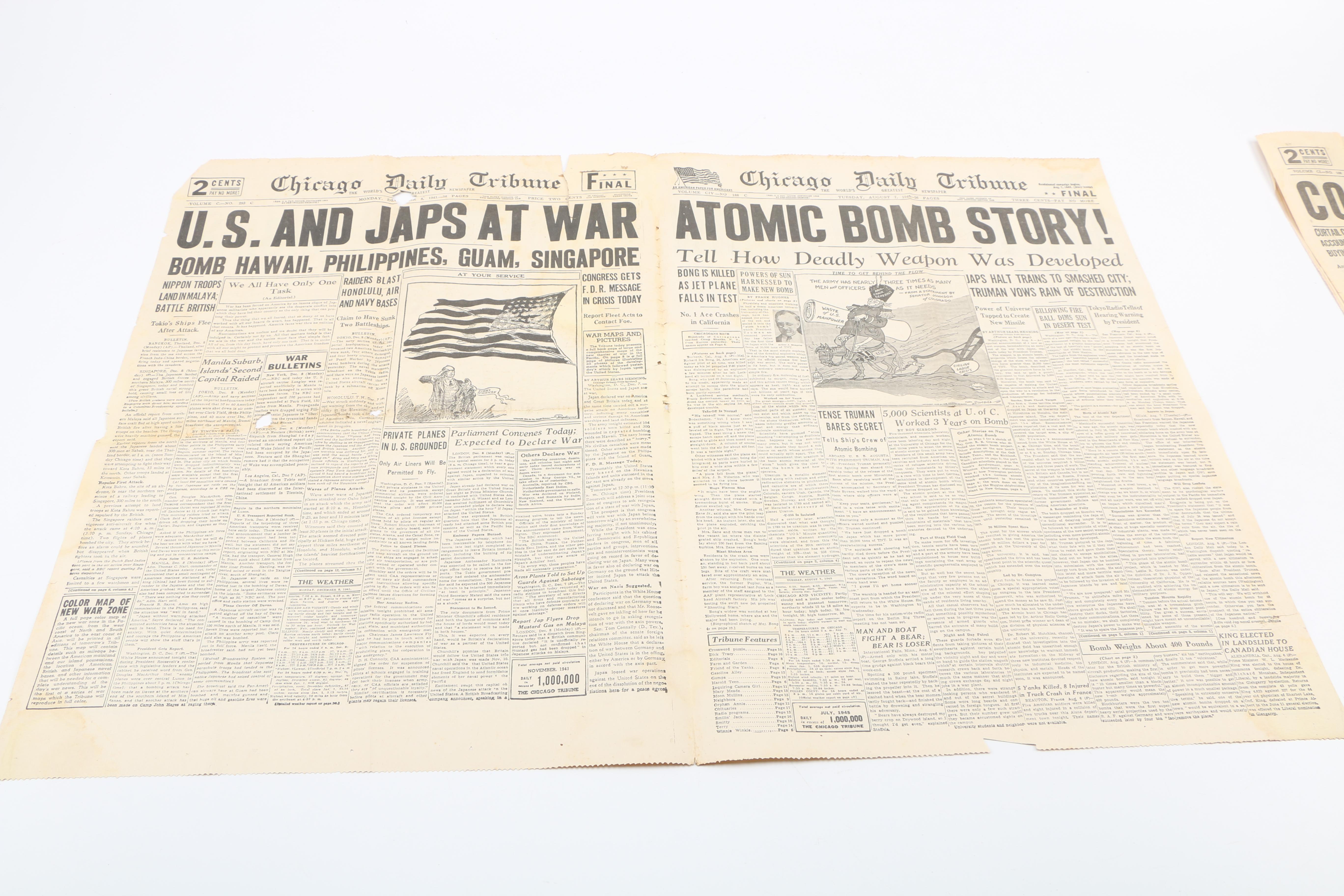 "Chicago Daily Tribune" WWII Newspapers