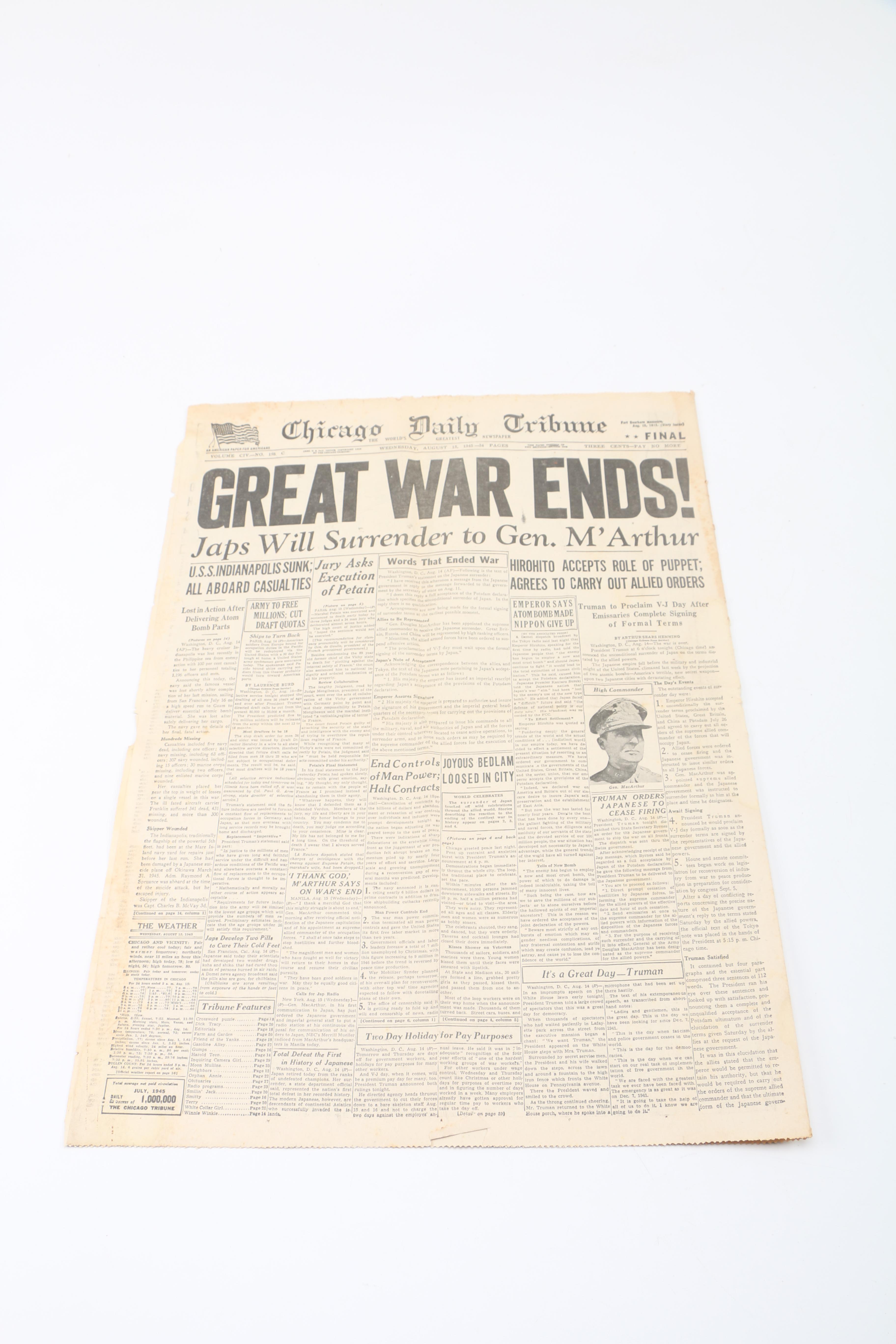 "Chicago Daily Tribune" WWII Newspapers