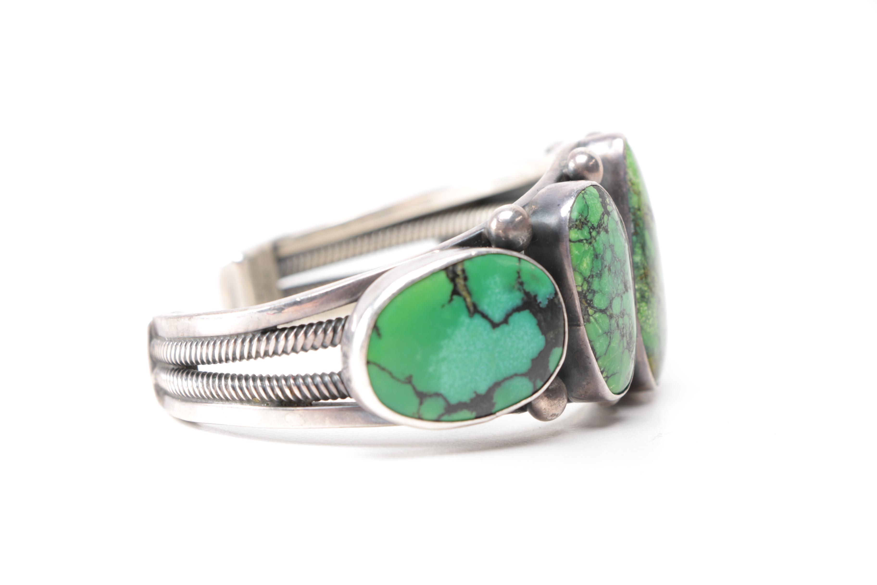 Emma Jean Bighand Sterling Silver and Turquoise Cuff Bracelet