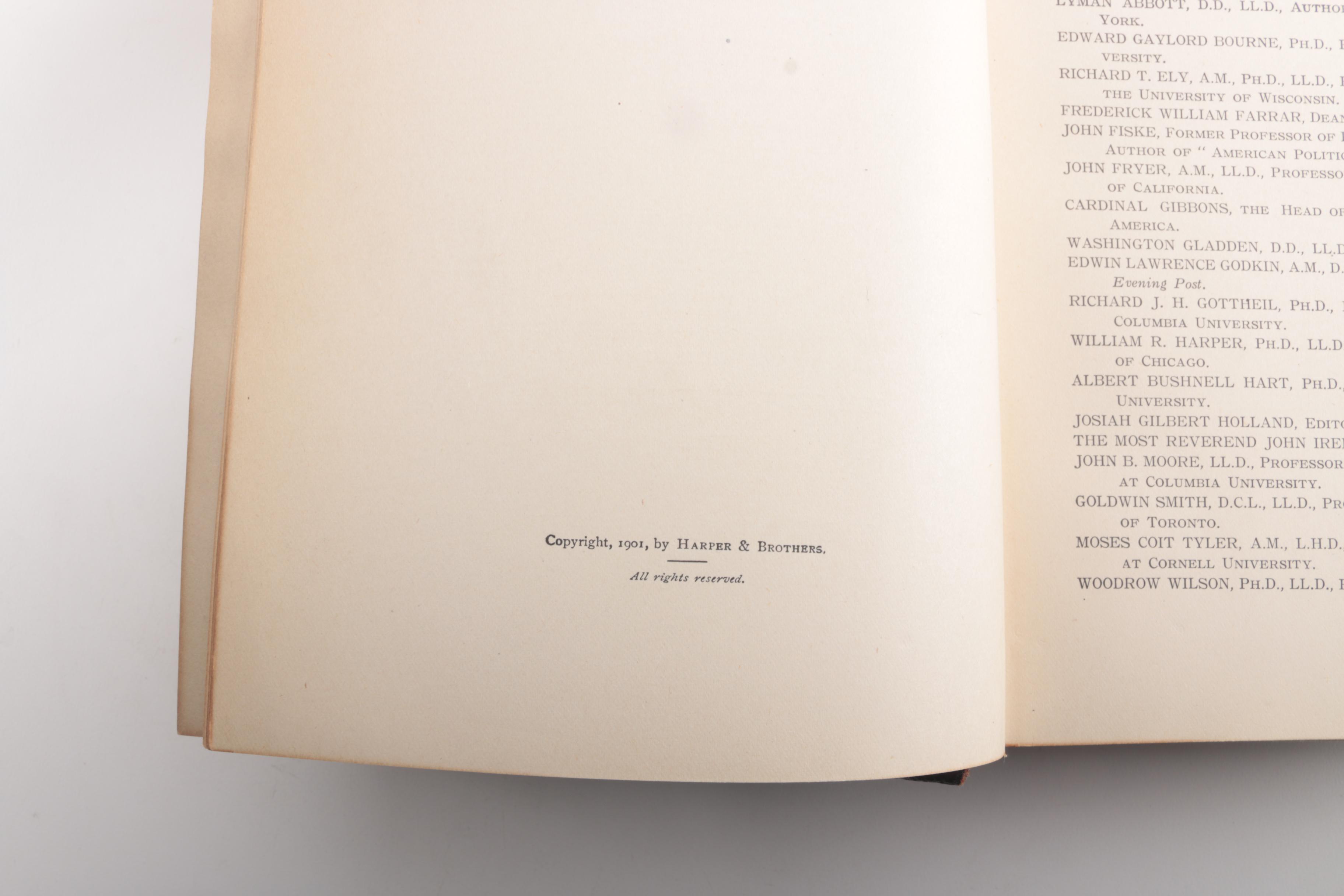 1901 "Harper's Encyclopedia of United States History Volumes I, II, IV, V, & X