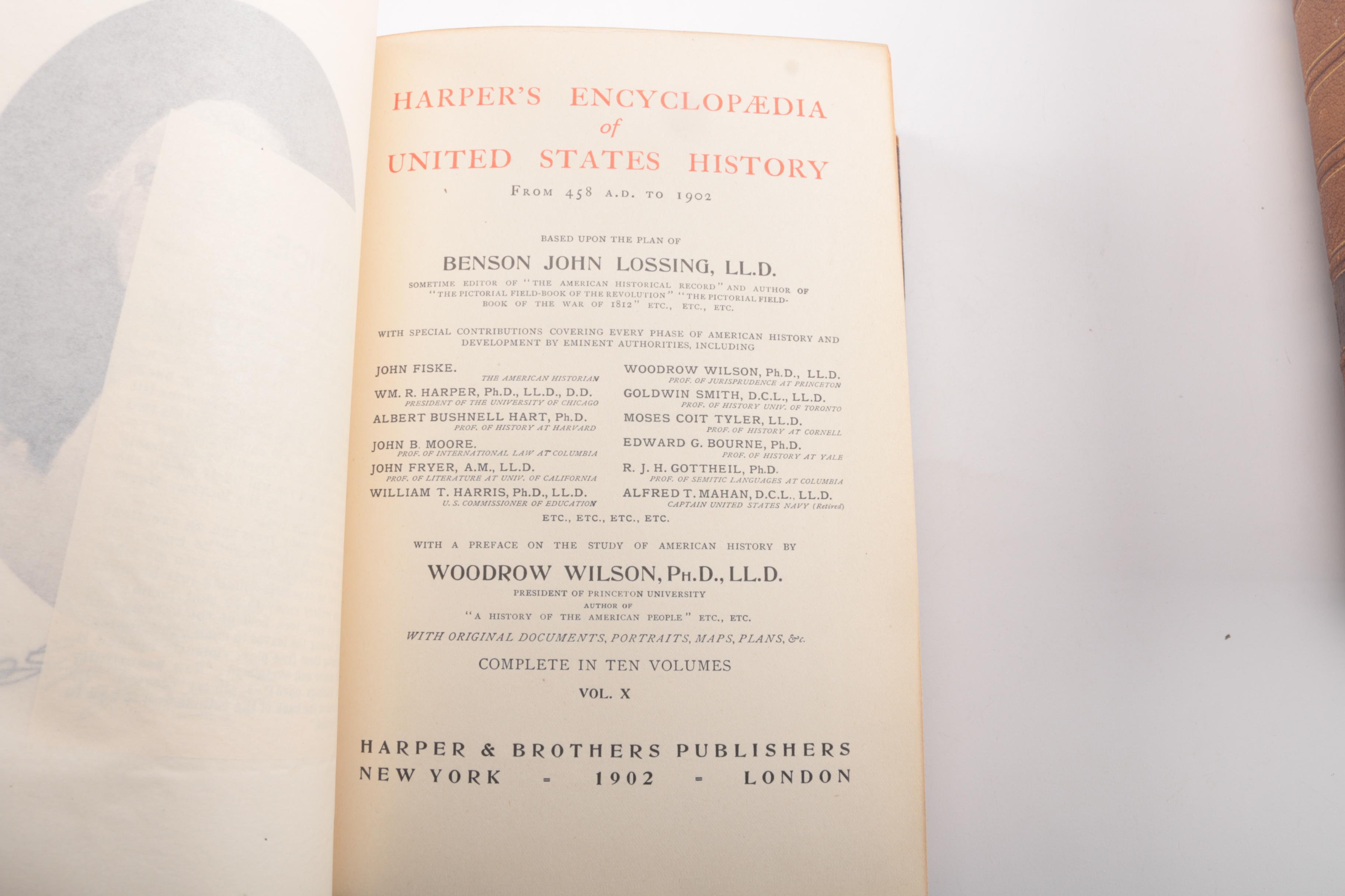 1901 "Harper's Encyclopedia of United States History Volumes I, II, IV, V, & X