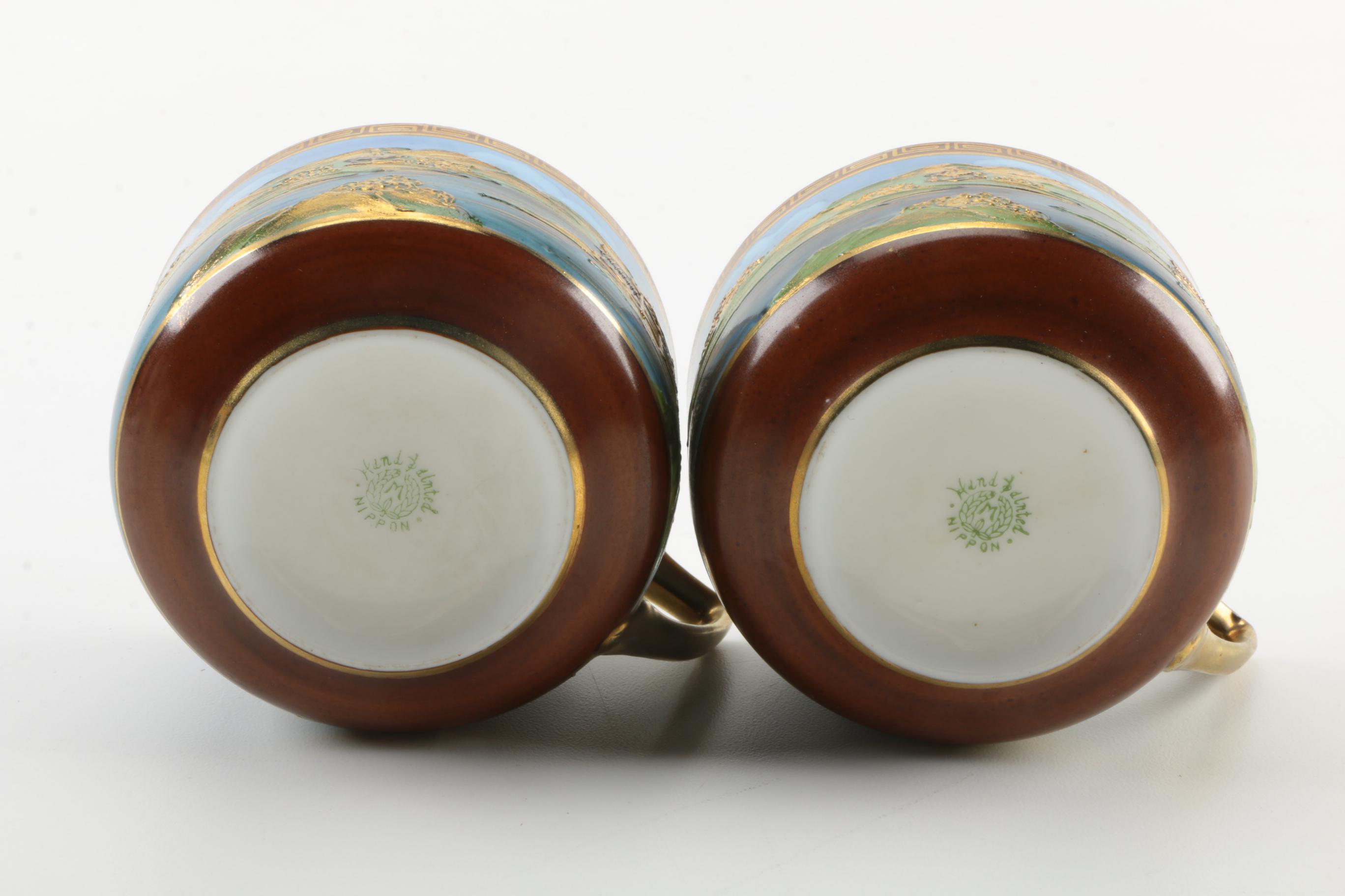 Nippon Hand Painted Moriage Porcelain Tea Set