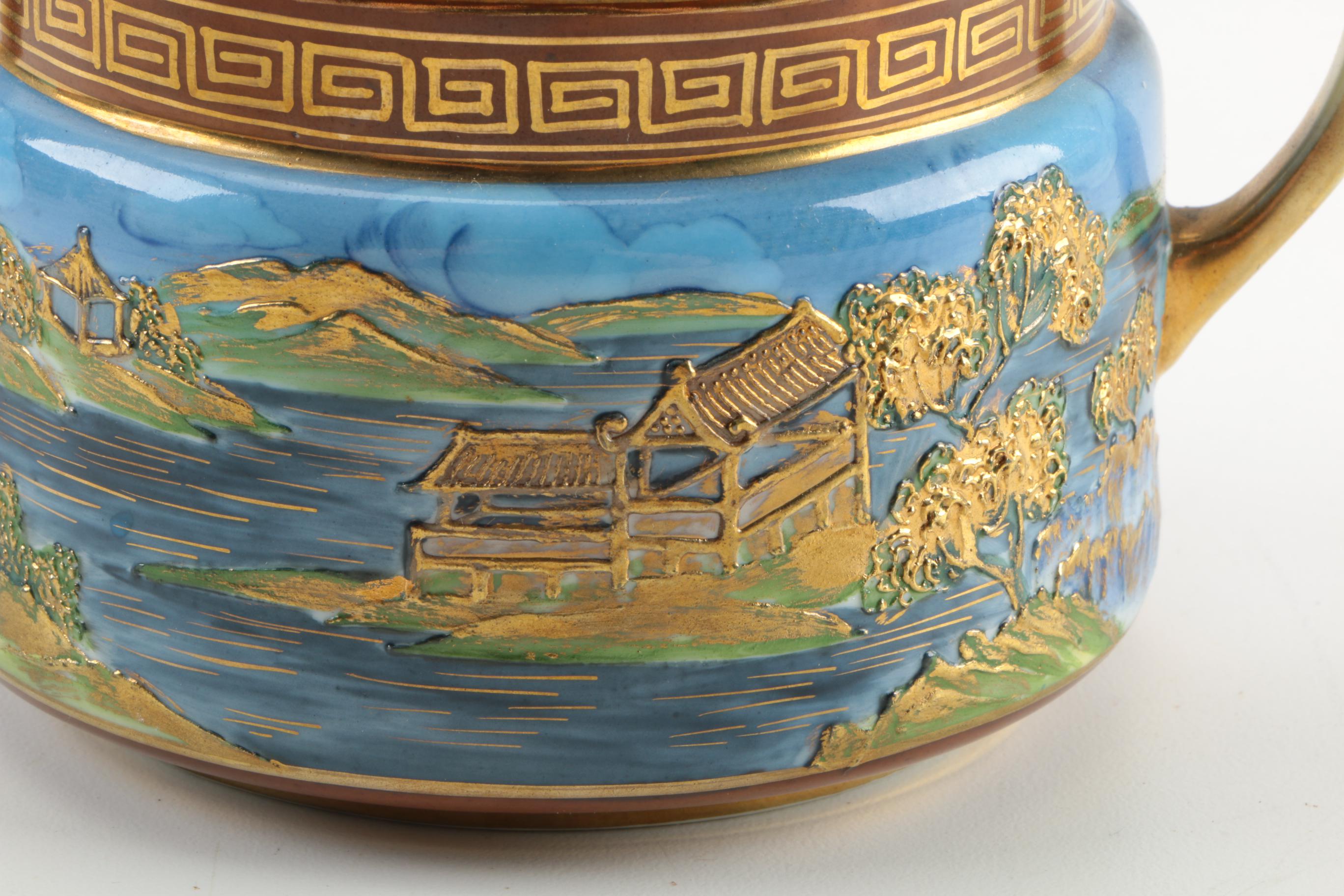 Nippon Hand Painted Moriage Porcelain Tea Set