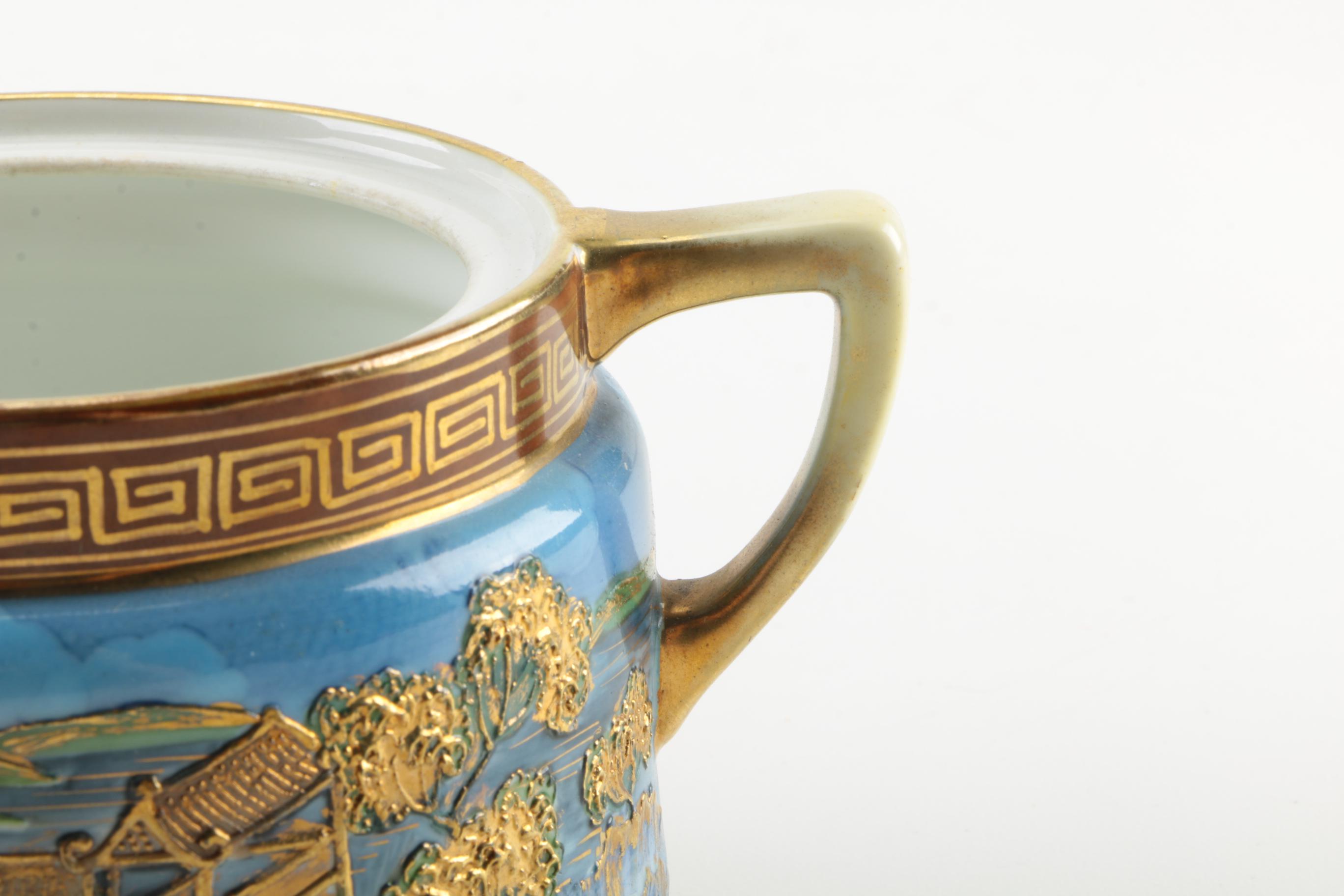 Nippon Hand Painted Moriage Porcelain Tea Set