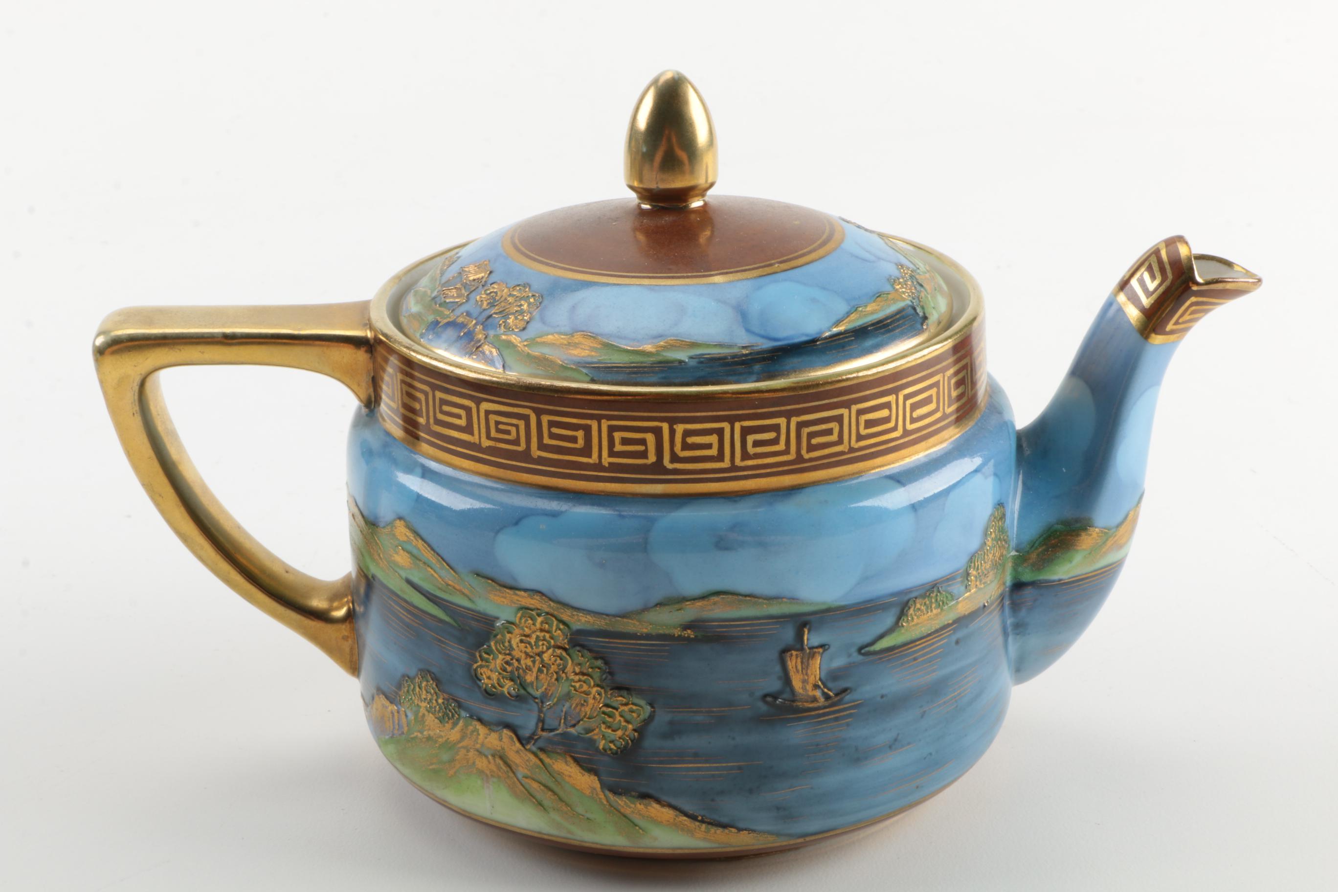 Nippon Hand Painted Moriage Porcelain Tea Set