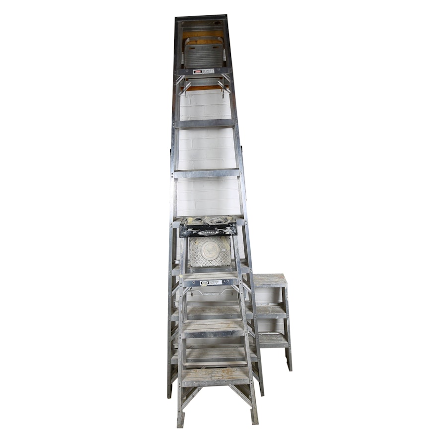 Three Metal Ladders