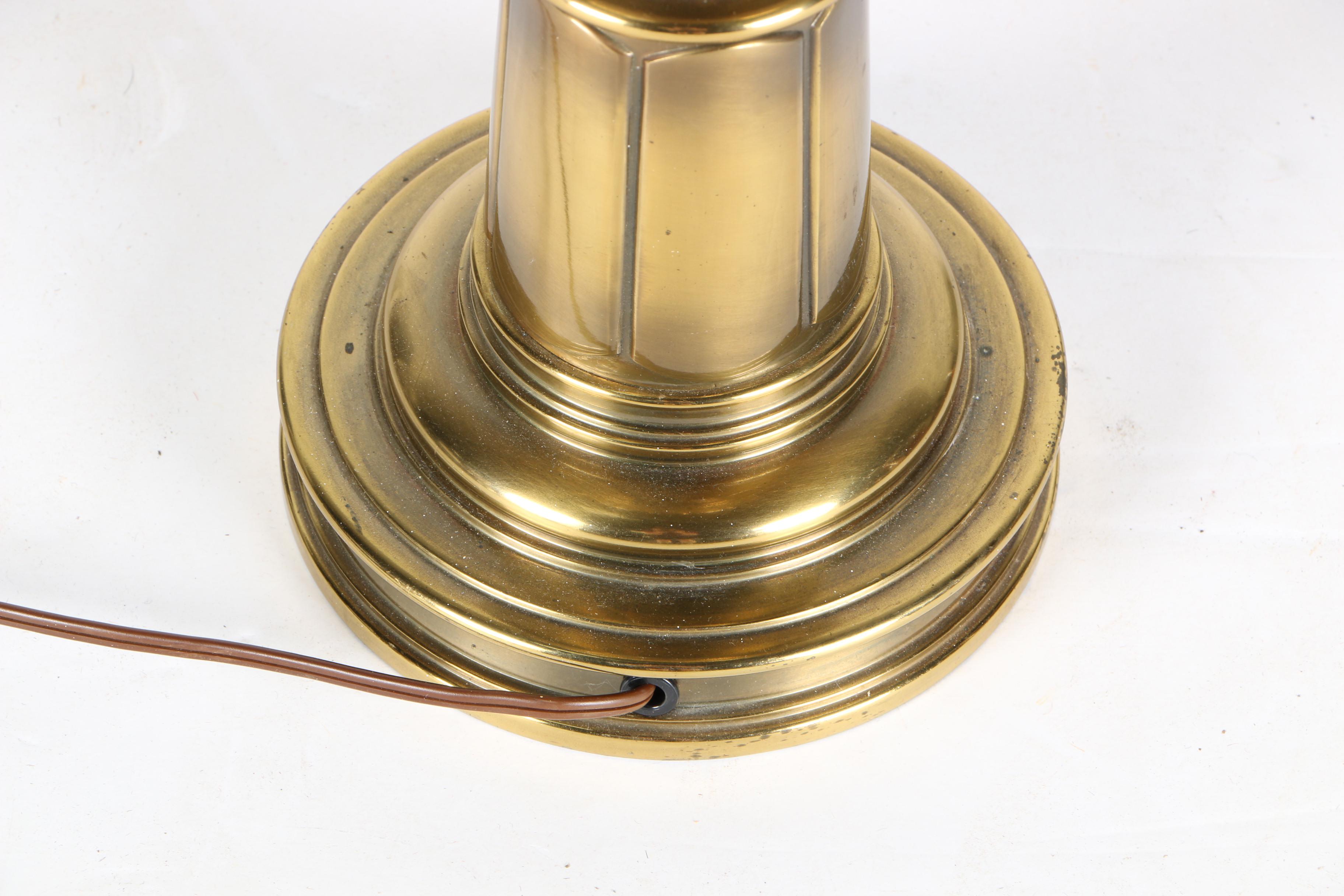 Brass Torch Style Table Lamp