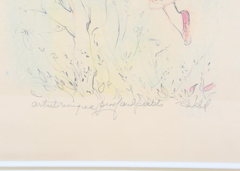 Edna Hibel Artist's Proof with Pastels "Papageno"