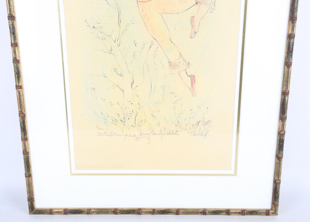 Edna Hibel Artist's Proof with Pastels "Papageno"