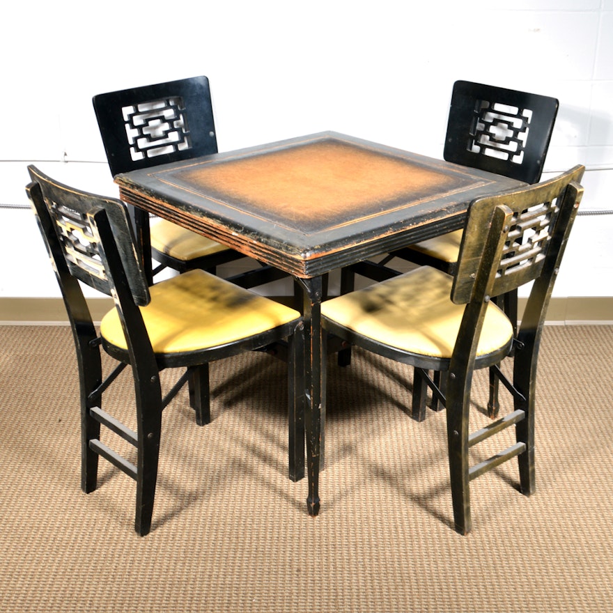 Vintage Stakmore Folding Table and Chairs