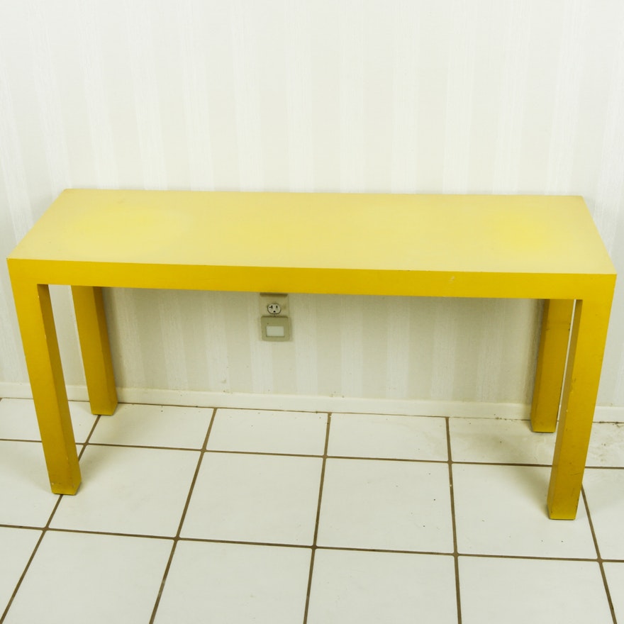 Yellow Laminate Parsons Sofa Table