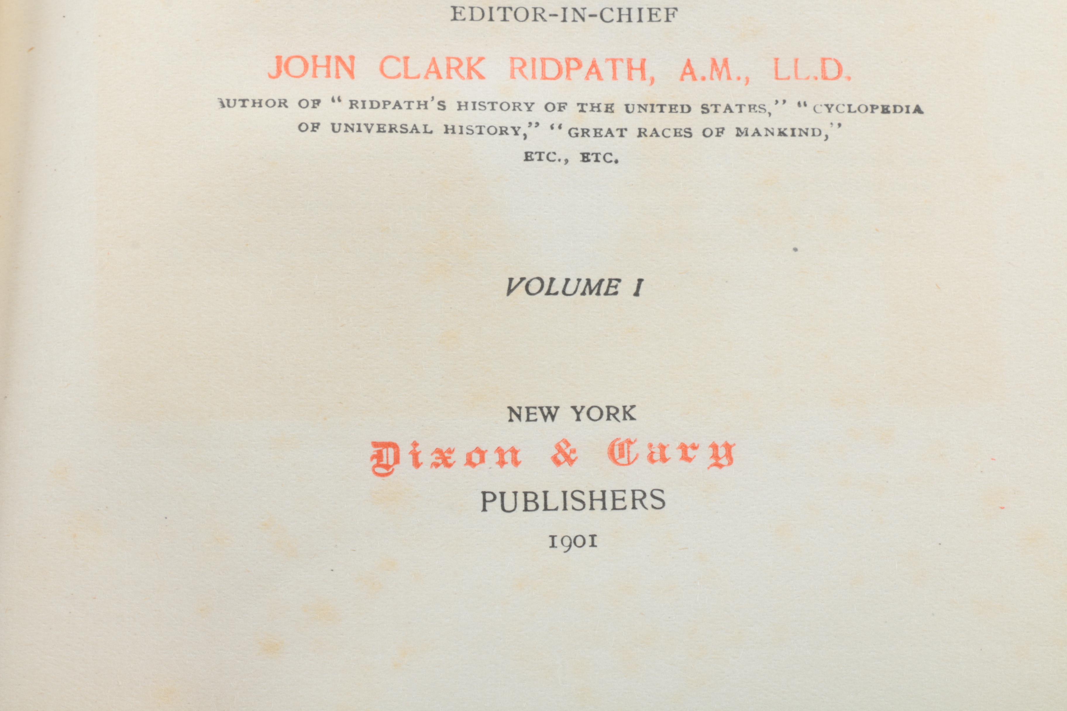 "The Ridpath Library of Universal Literature" Multi-Volume Set