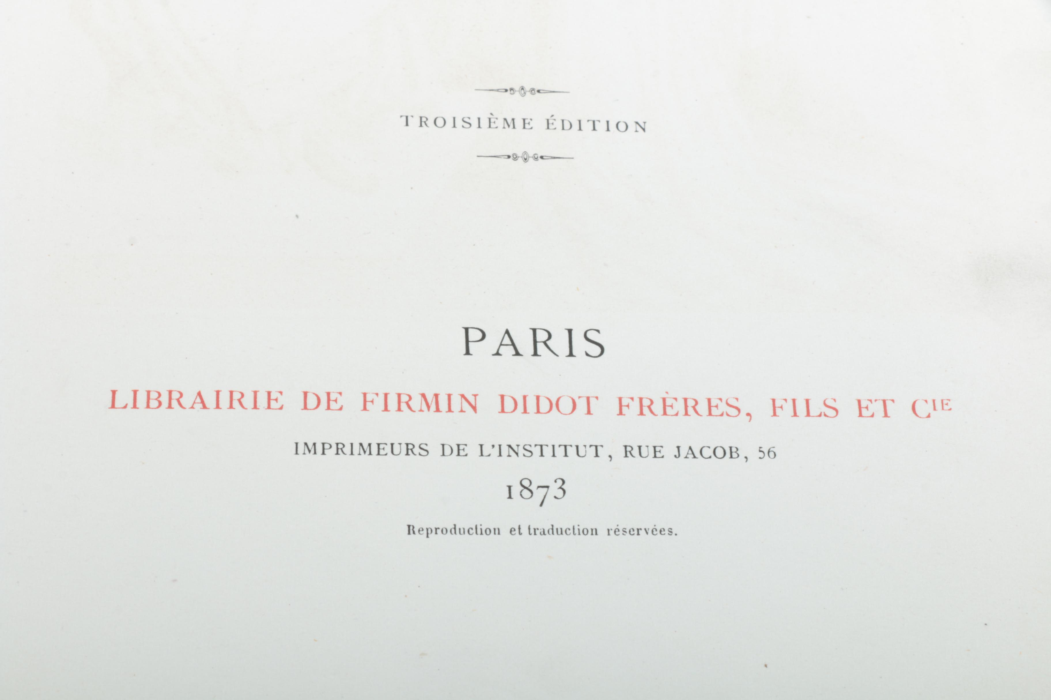 1873 French Third Edition of "Moeurs, Usages et Costumes au Moyen Age et a L'époque de la Renaissance" by Paul Lacroix