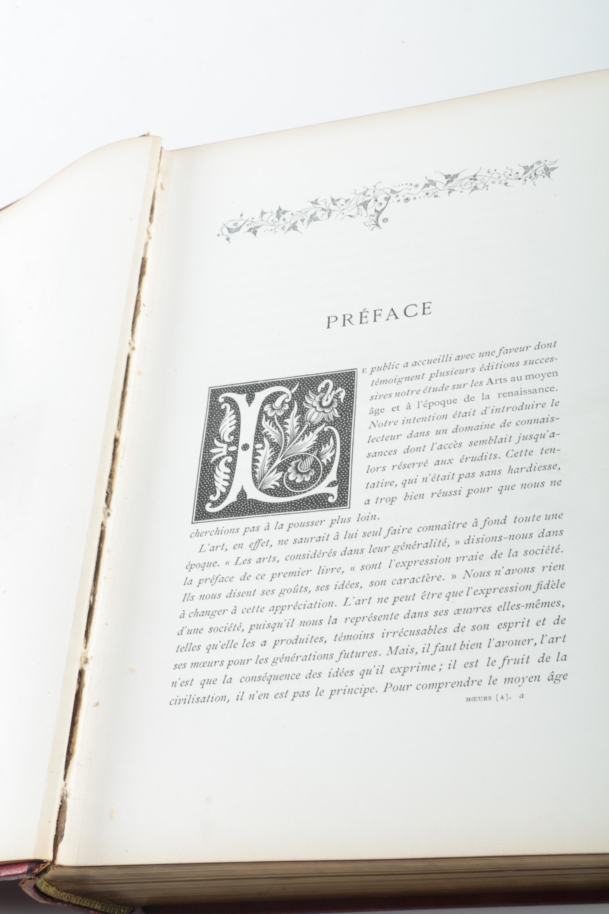 1873 French Third Edition of "Moeurs, Usages et Costumes au Moyen Age et a L'époque de la Renaissance" by Paul Lacroix
