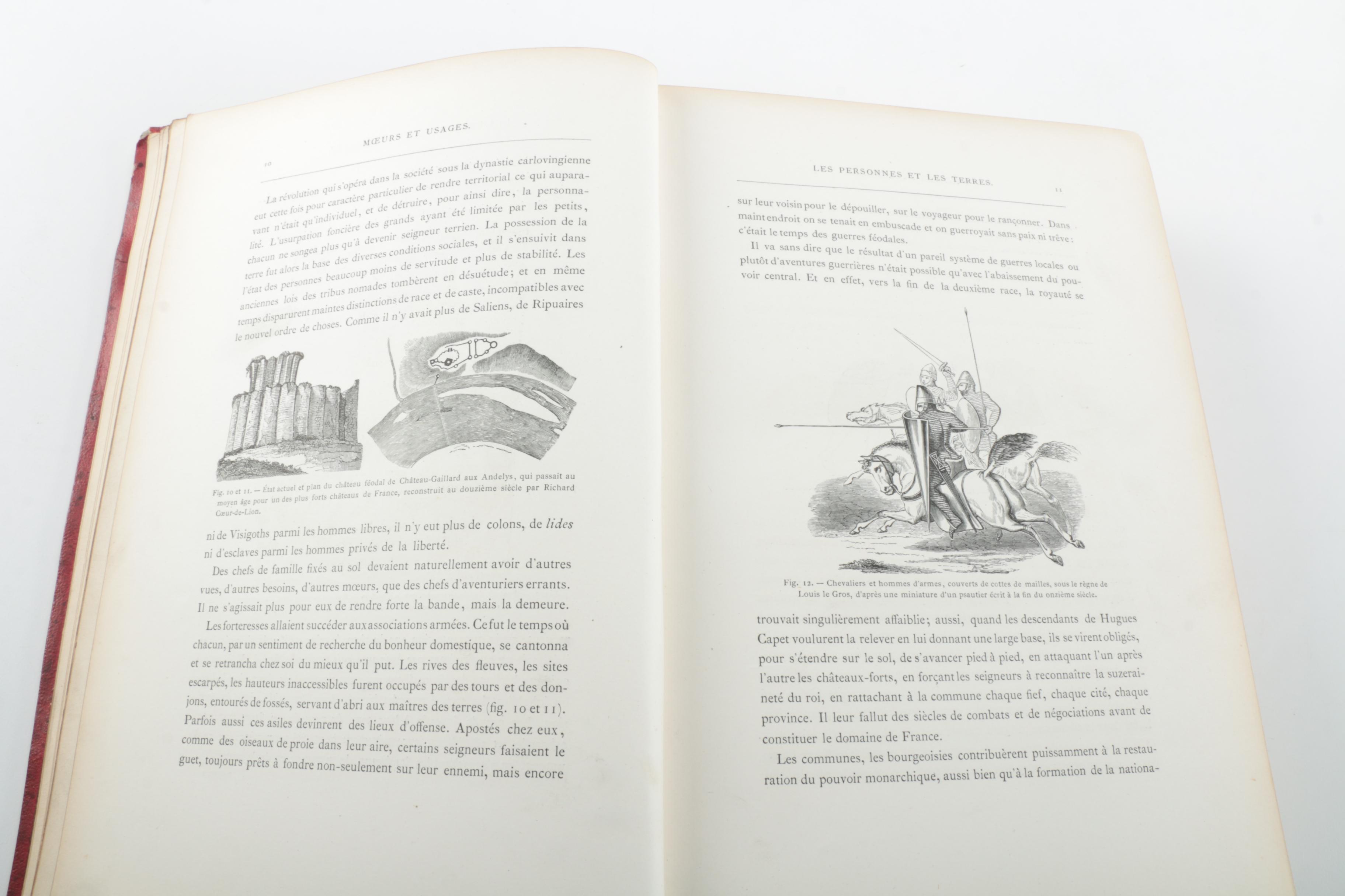 1873 French Third Edition of "Moeurs, Usages et Costumes au Moyen Age et a L'époque de la Renaissance" by Paul Lacroix