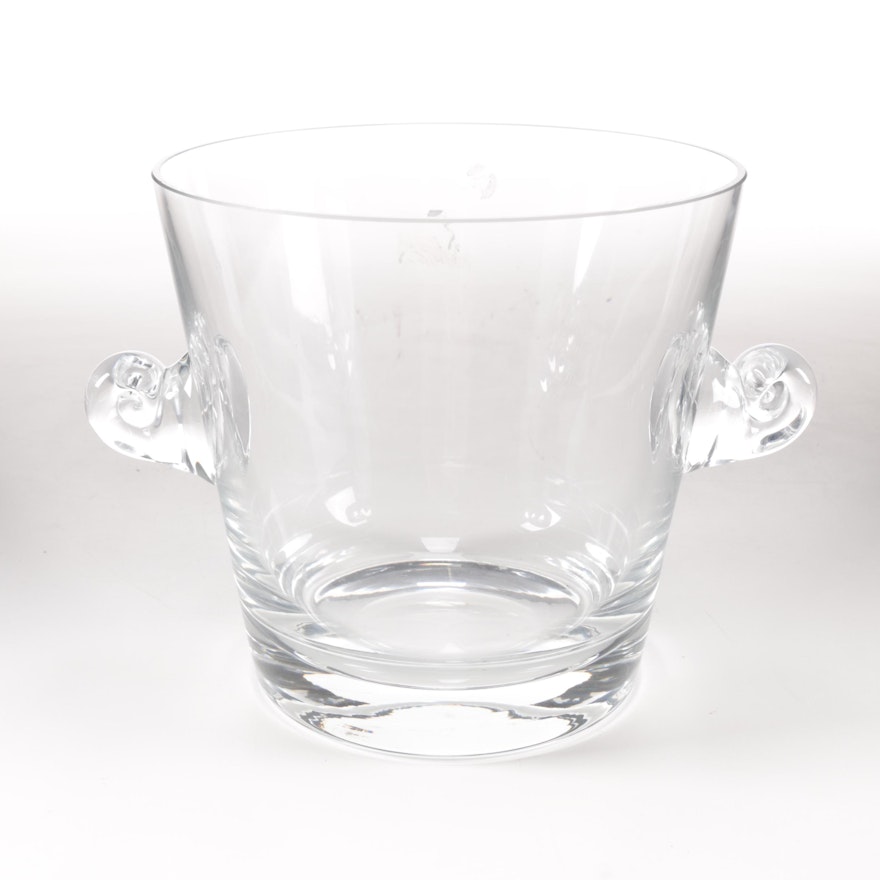 Tiffany & Co. Scroll Handled Crystal Ice Bucket