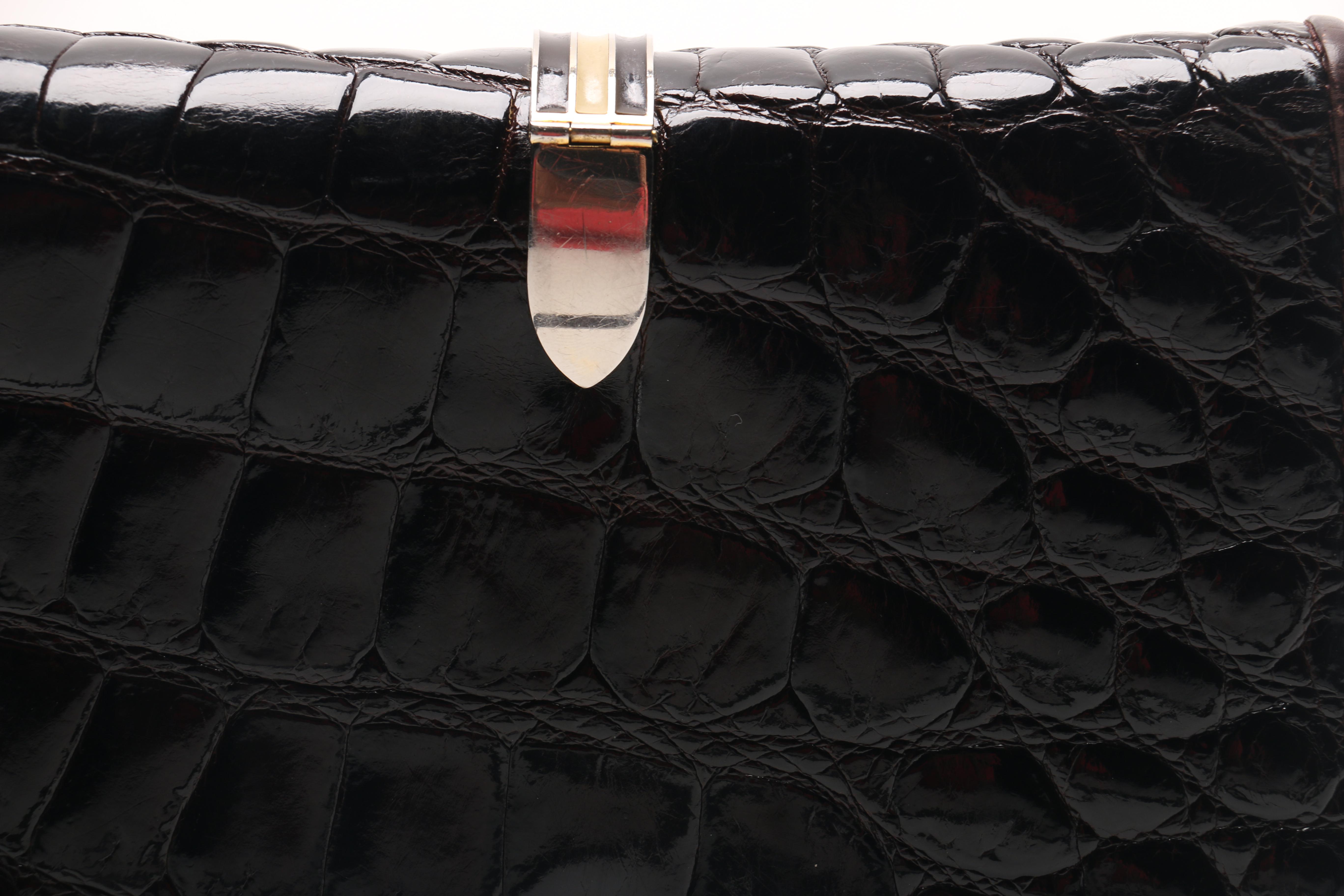 Vintage Céline Brown Alligator Skin Convertible Clutch