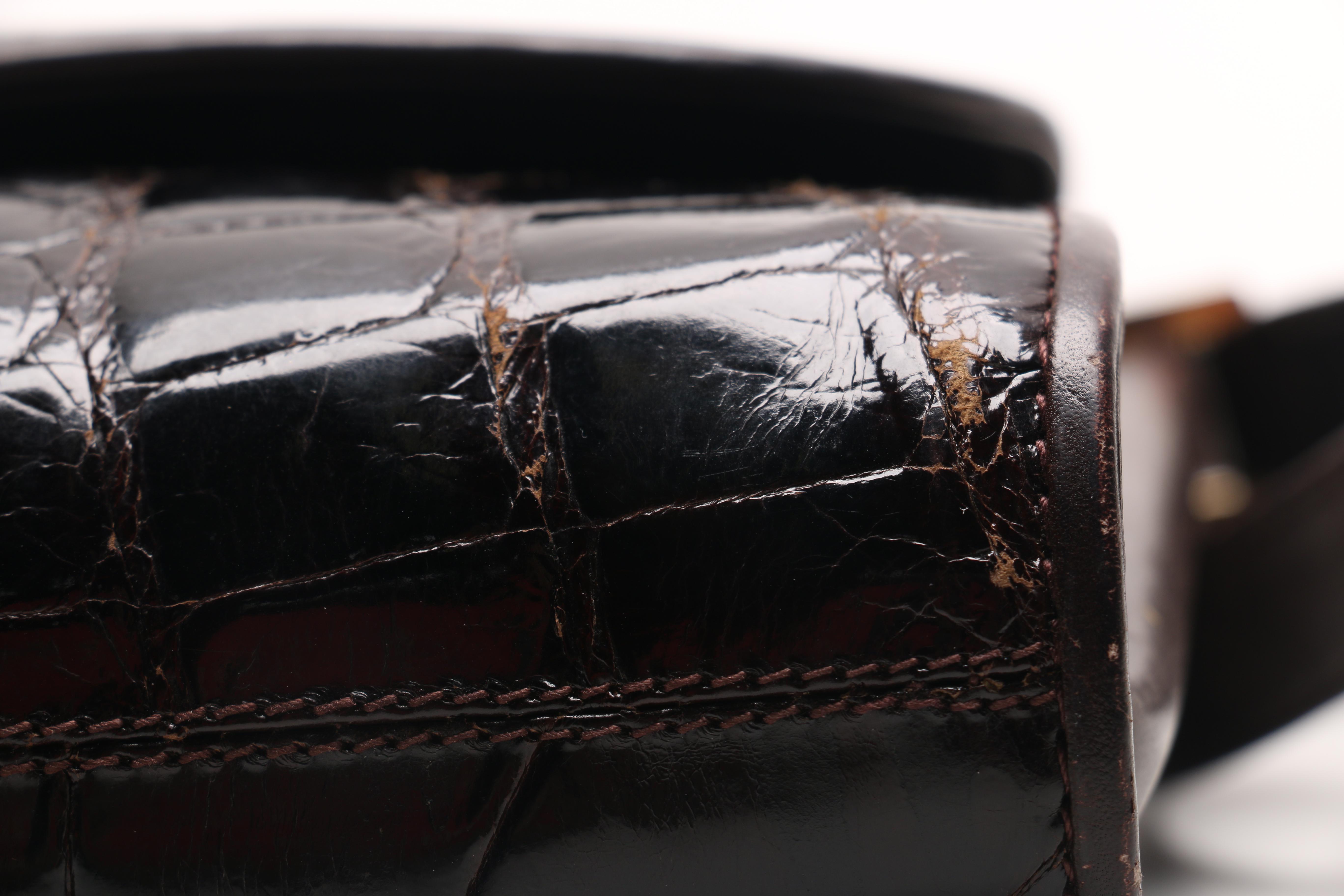 Vintage Céline Brown Alligator Skin Convertible Clutch