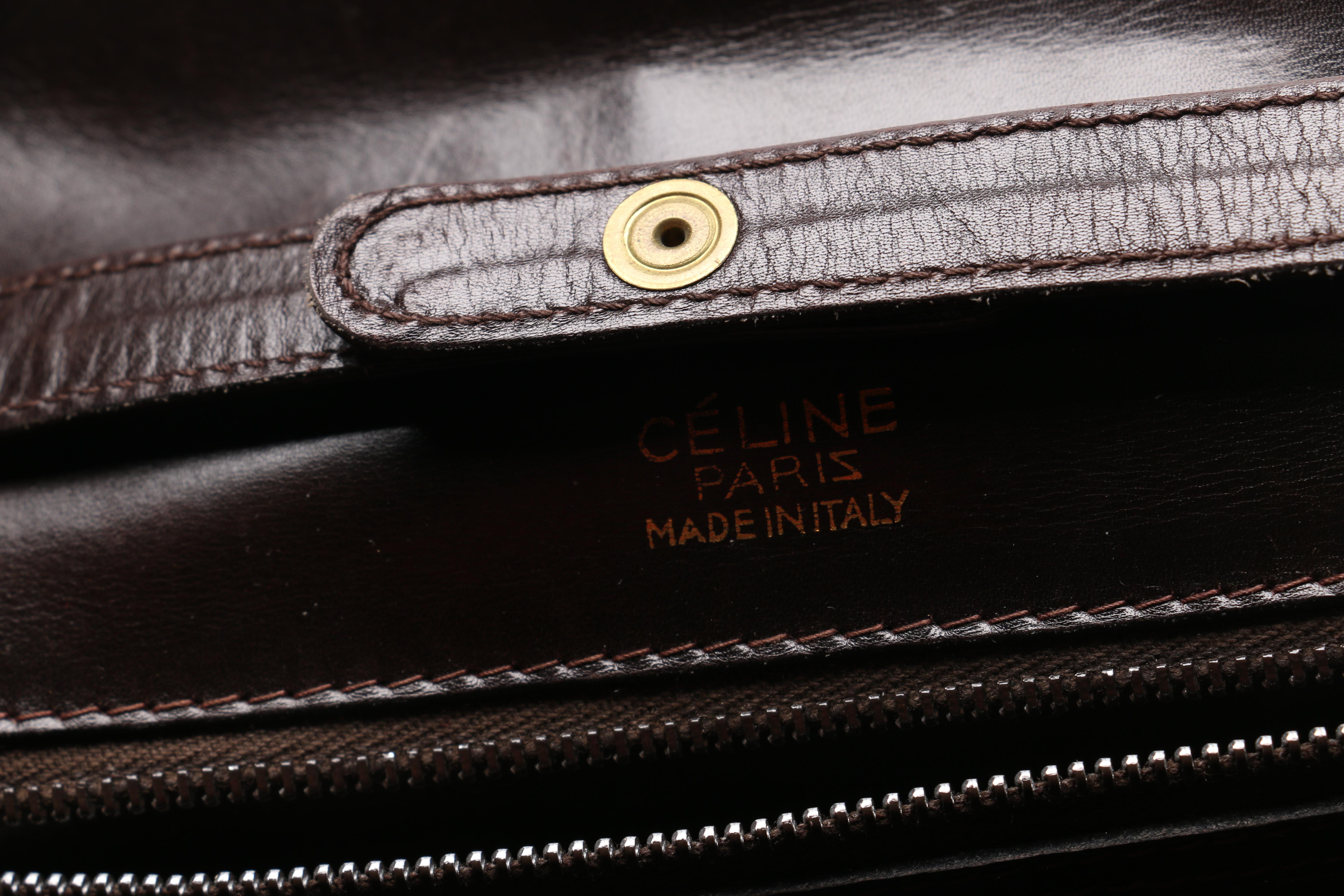 Vintage Céline Brown Alligator Skin Convertible Clutch