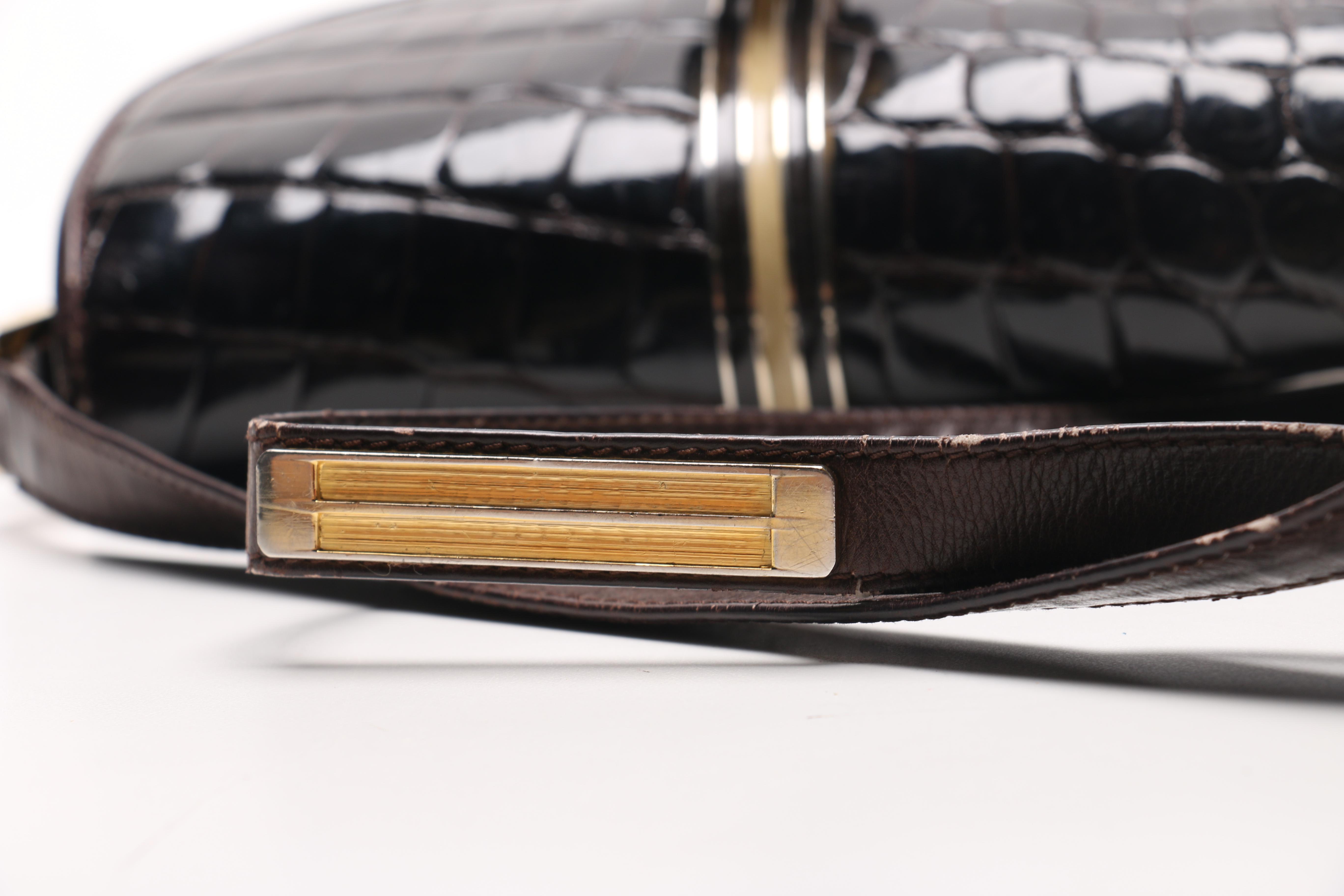 Vintage Céline Brown Alligator Skin Convertible Clutch