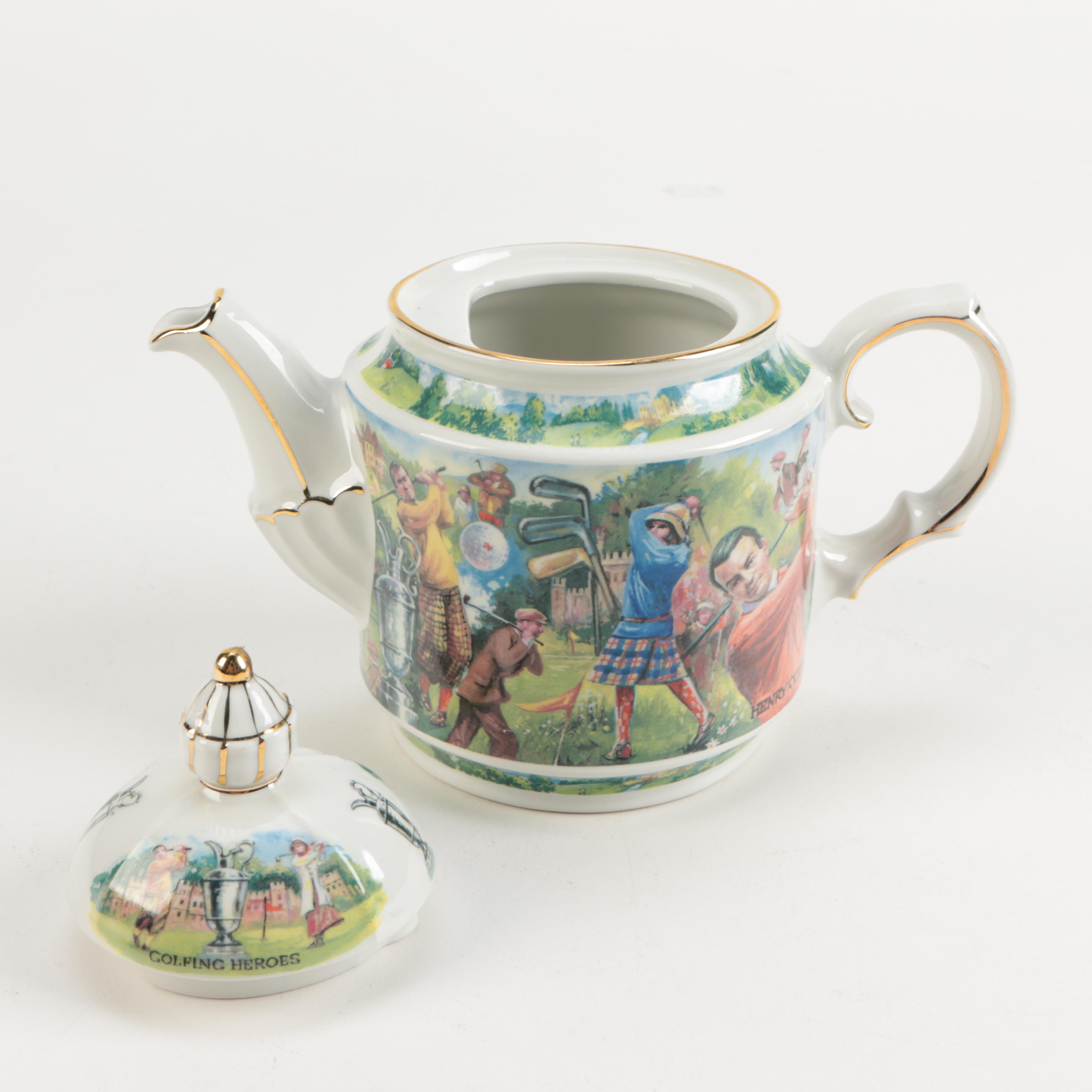 James Sadler "Sporting Heroes" Porcelain Teapot