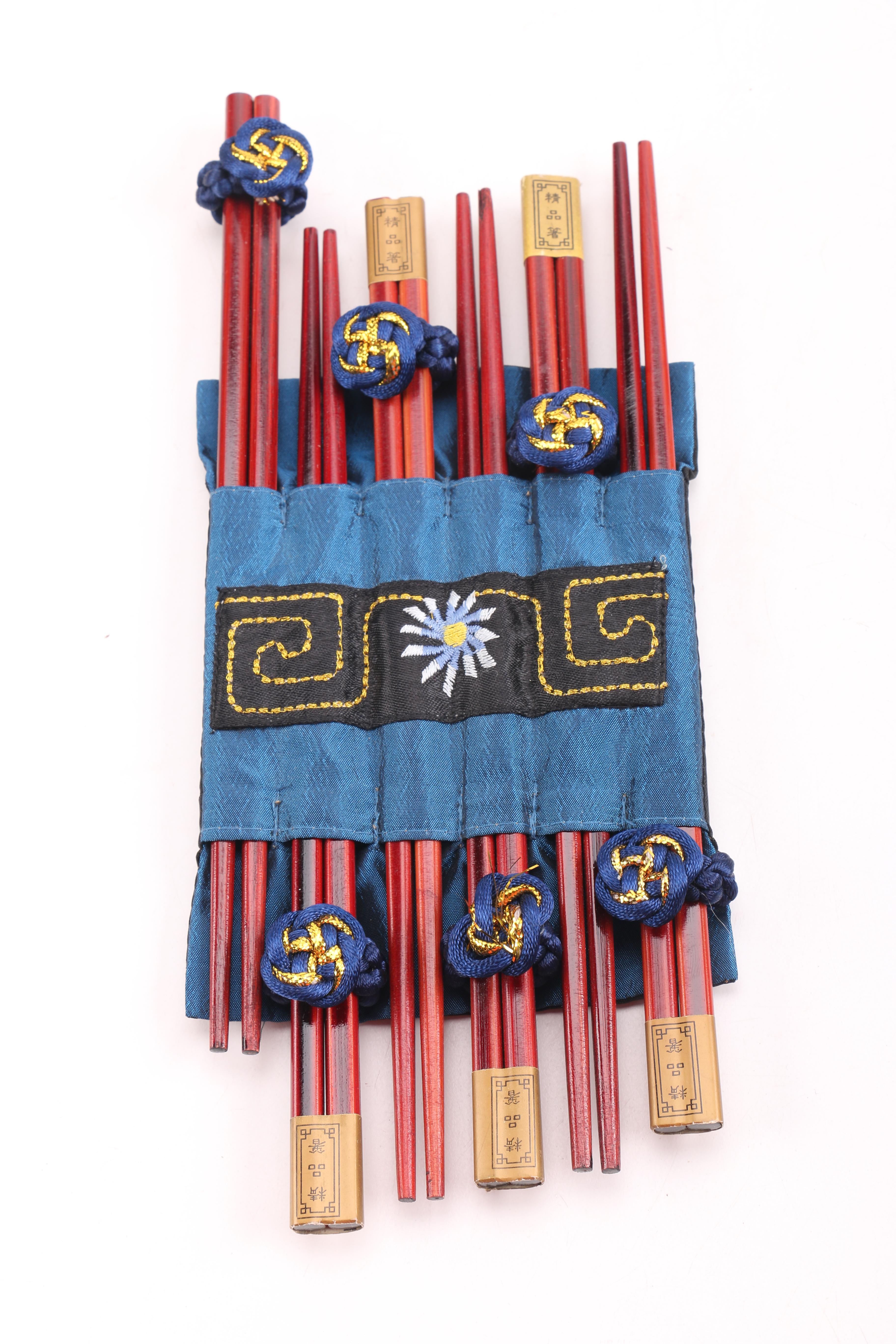 Chinese Chop Sticks with Napkins and Pillow Covers