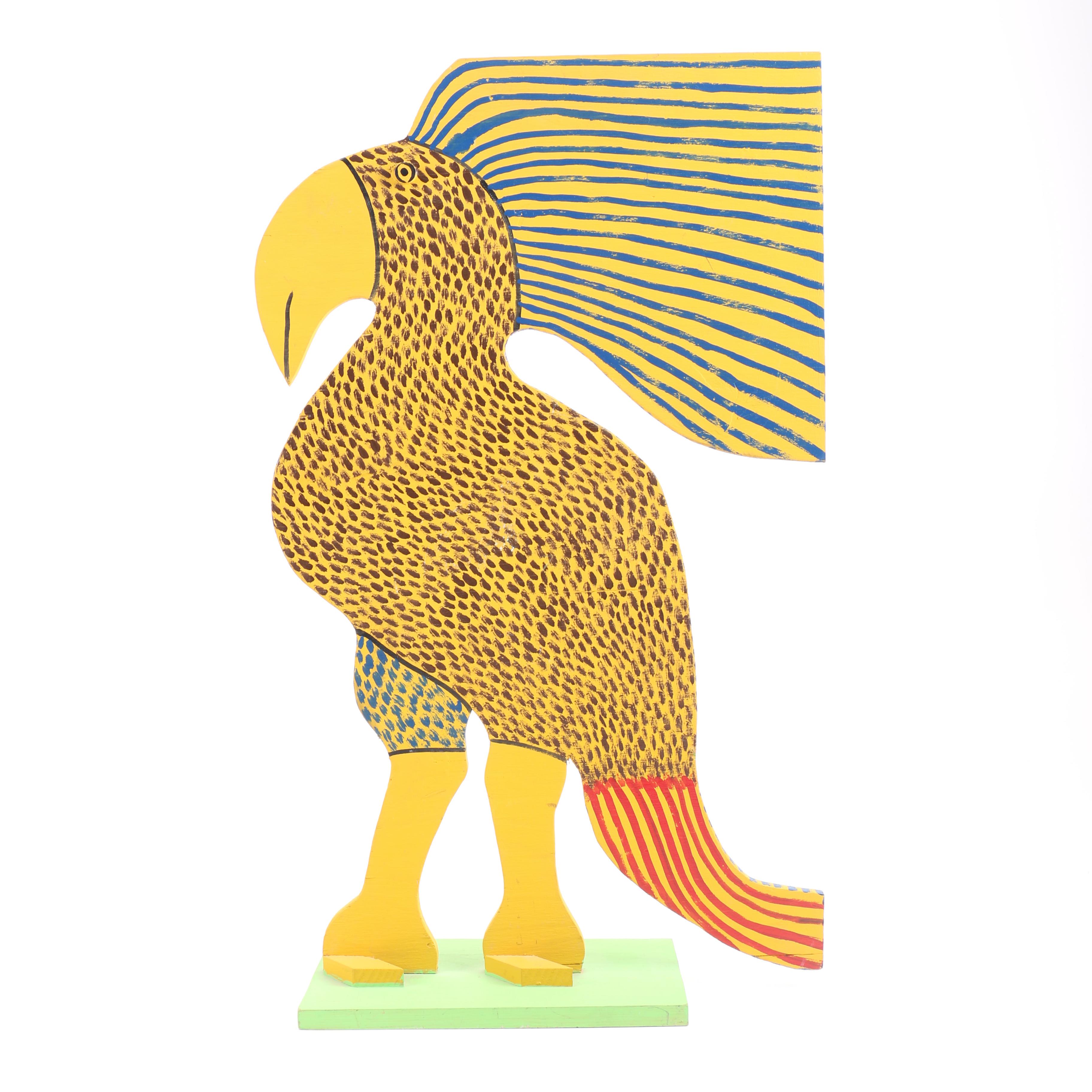 Marvin Finn Folk Art Parrot Sculpture