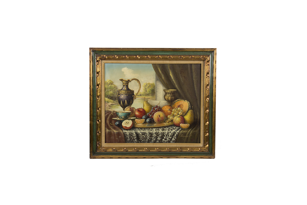 Johan Karoly Reinprecht Still Life Oil Painting on Canvas