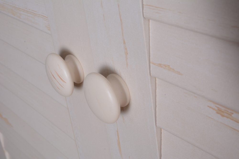 White Cabinet with Rolling Desk by Sauder