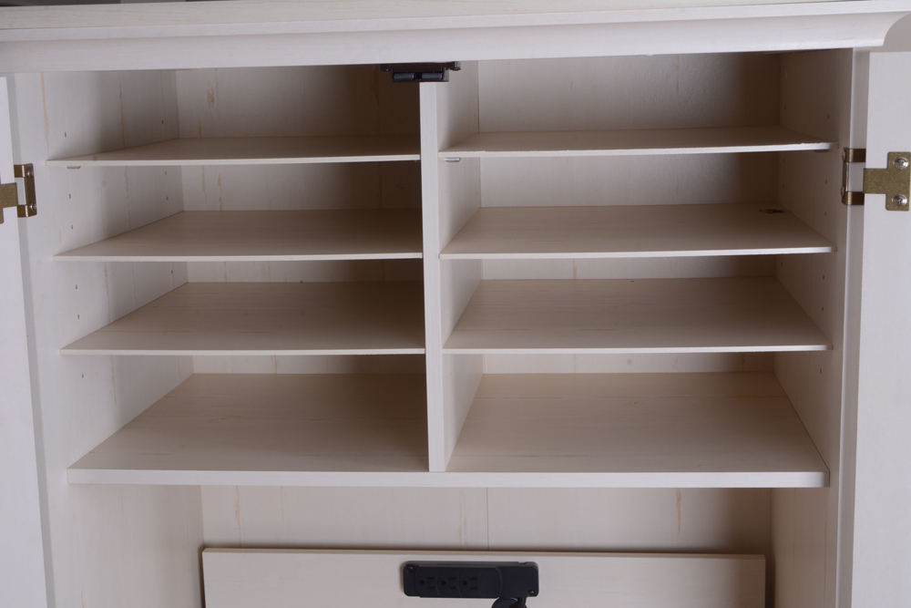 White Cabinet with Rolling Desk by Sauder