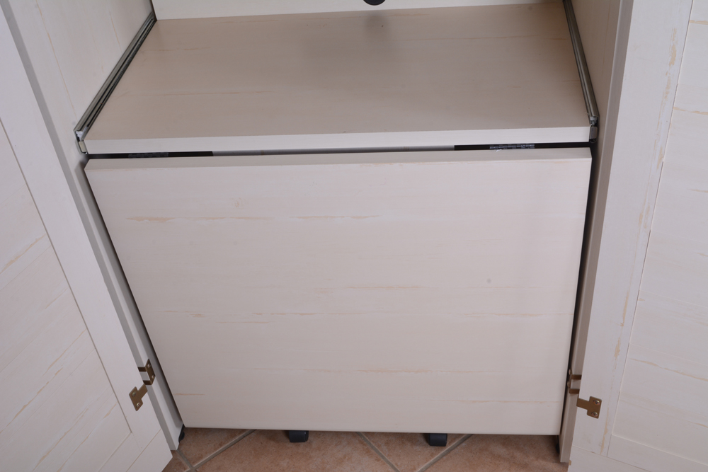 White Cabinet with Rolling Desk by Sauder