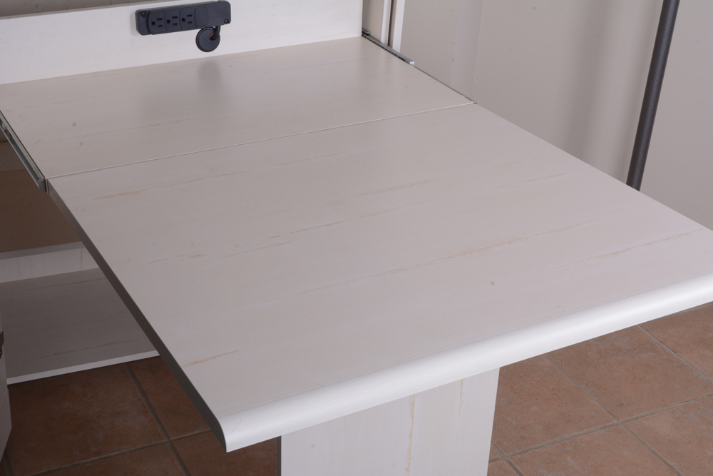 White Cabinet with Rolling Desk by Sauder