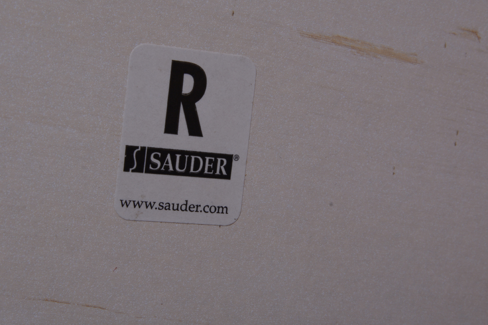 White Cabinet with Rolling Desk by Sauder