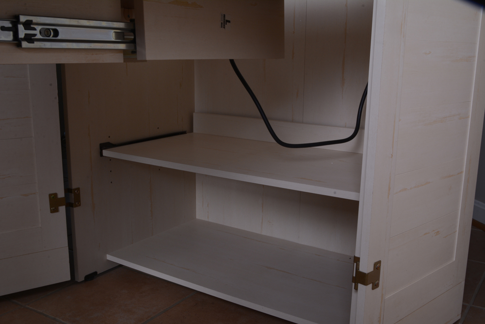 White Cabinet with Rolling Desk by Sauder