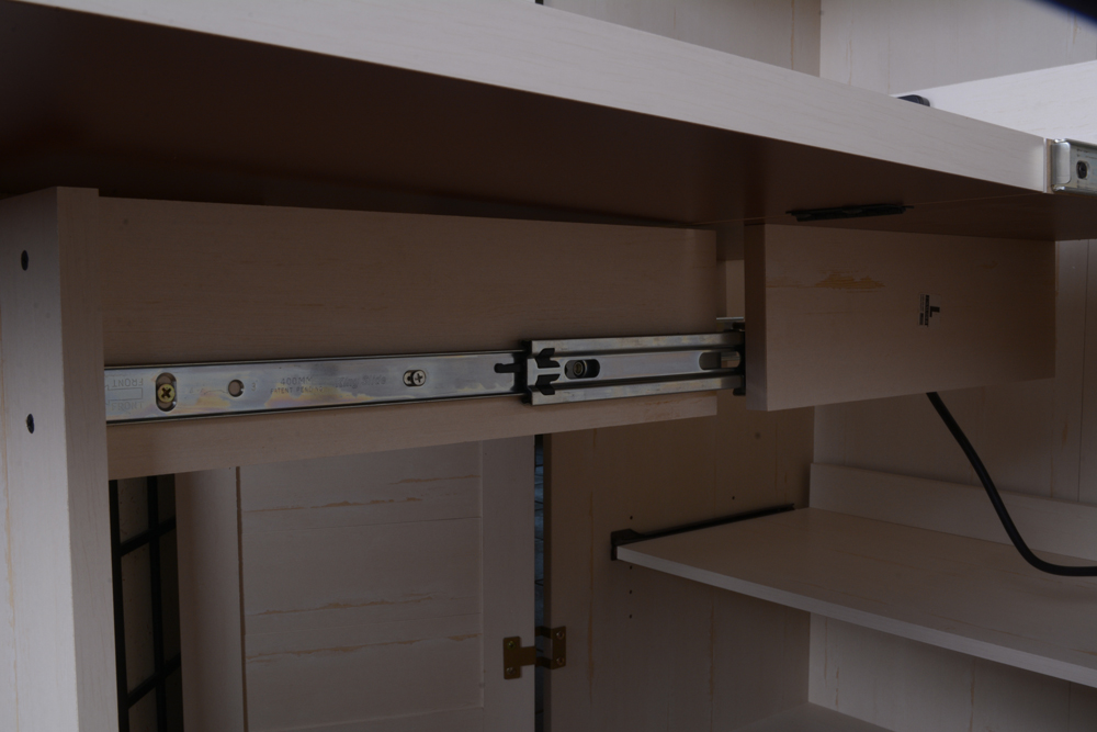 White Cabinet with Rolling Desk by Sauder