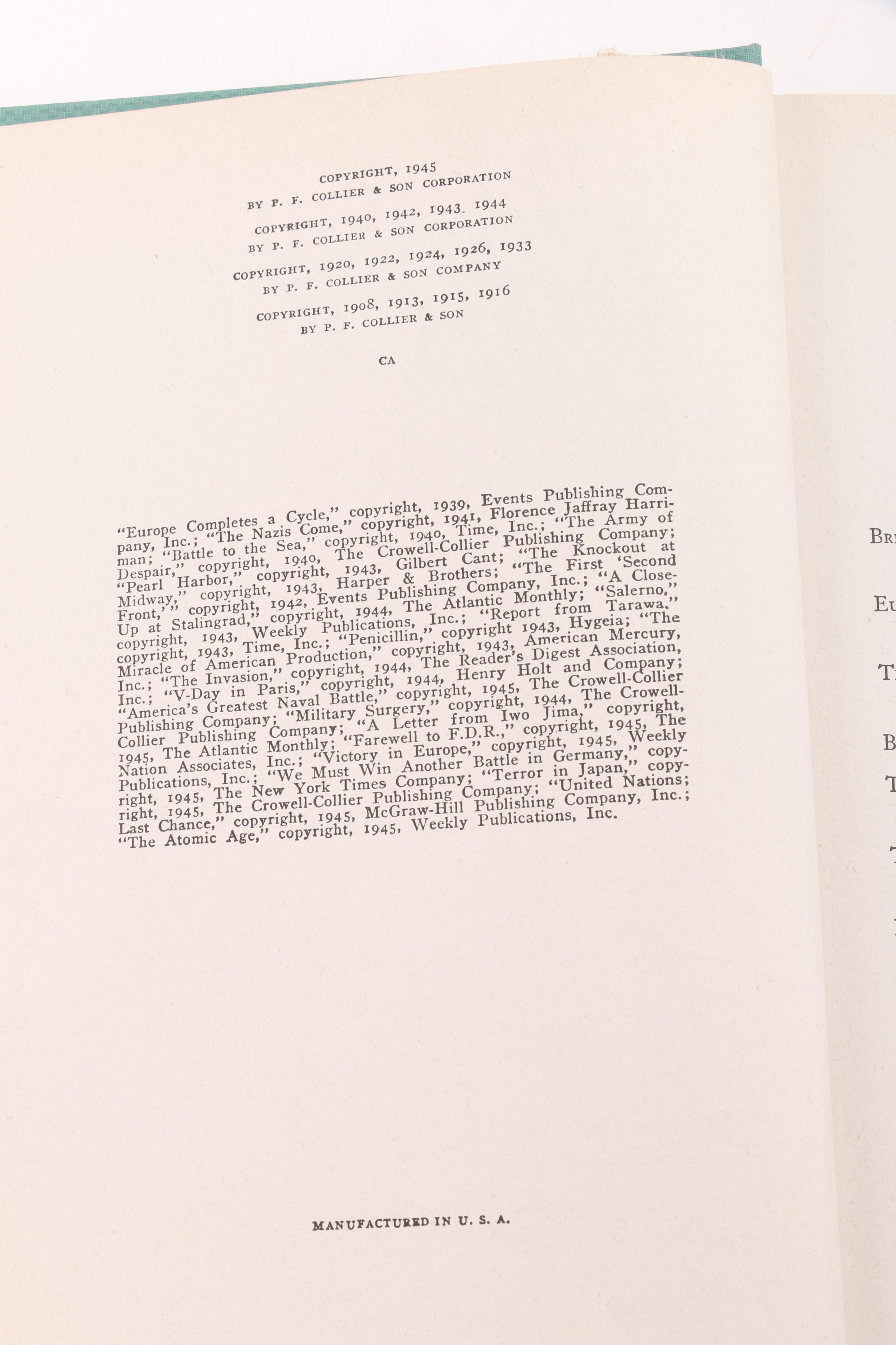 1945 "The World's Great Events" Volumes I-X