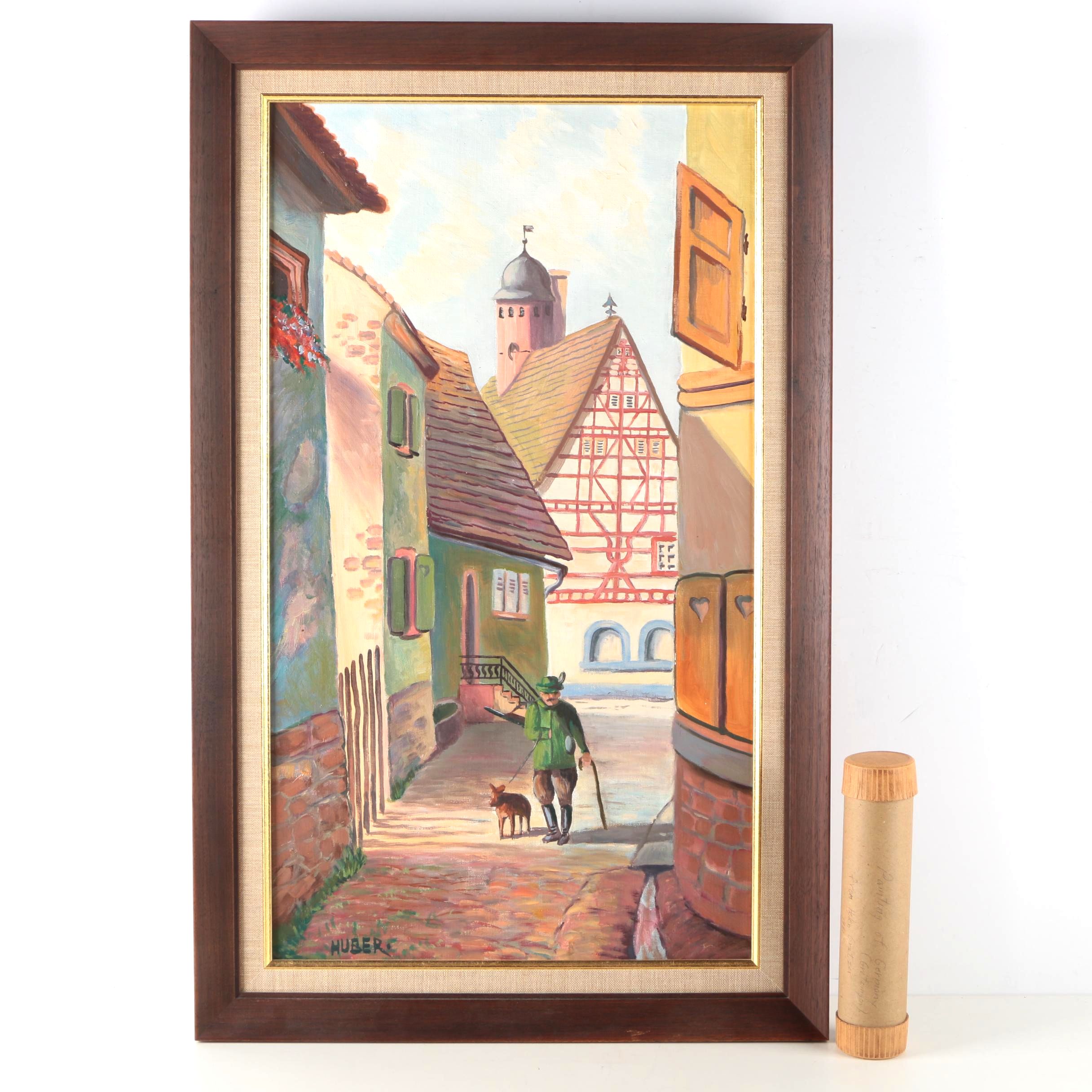 Huber Original Paintings of German Village Scenes