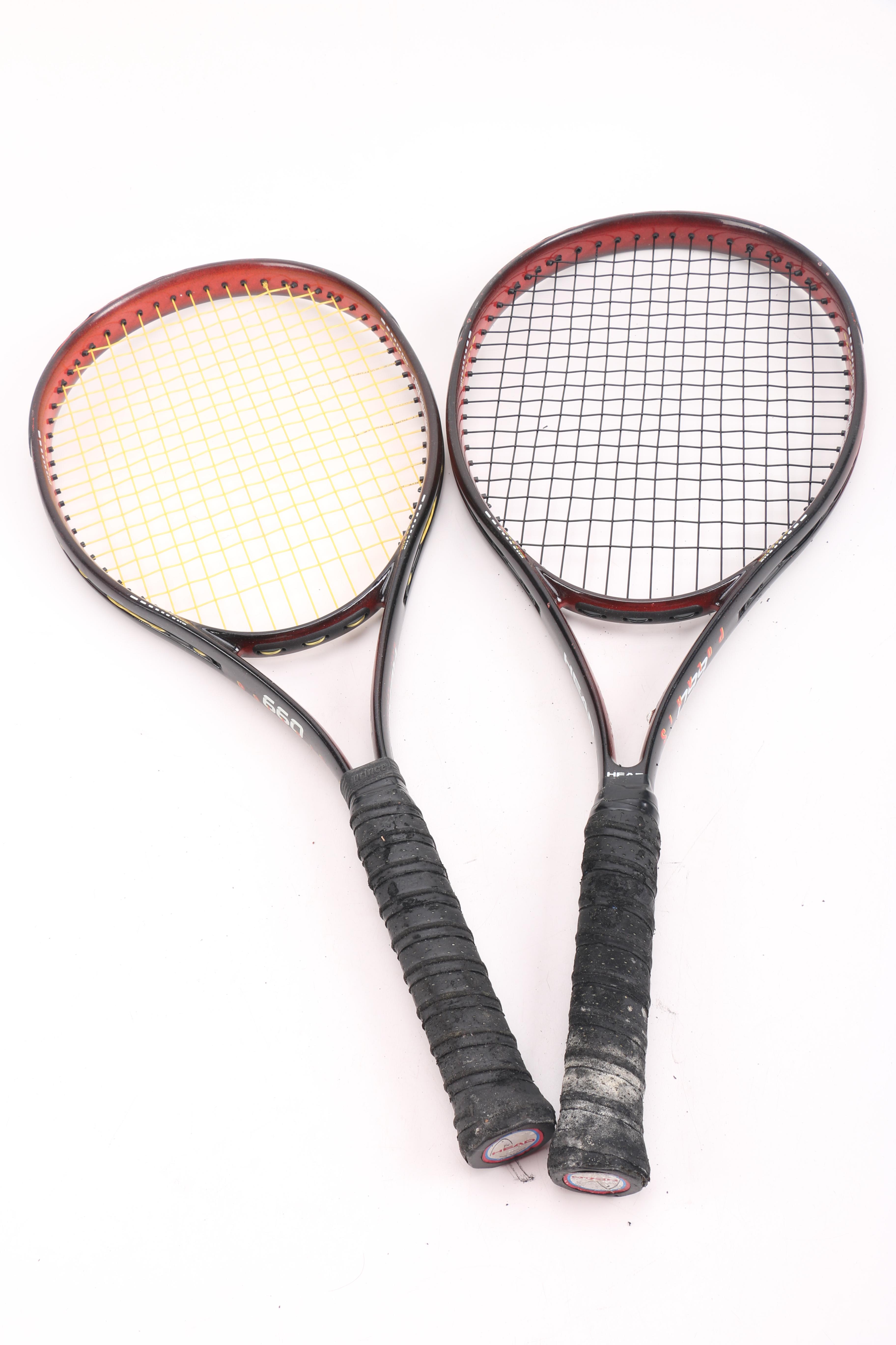 Head, Prince, and Wilson Tennis Rackets With Bag