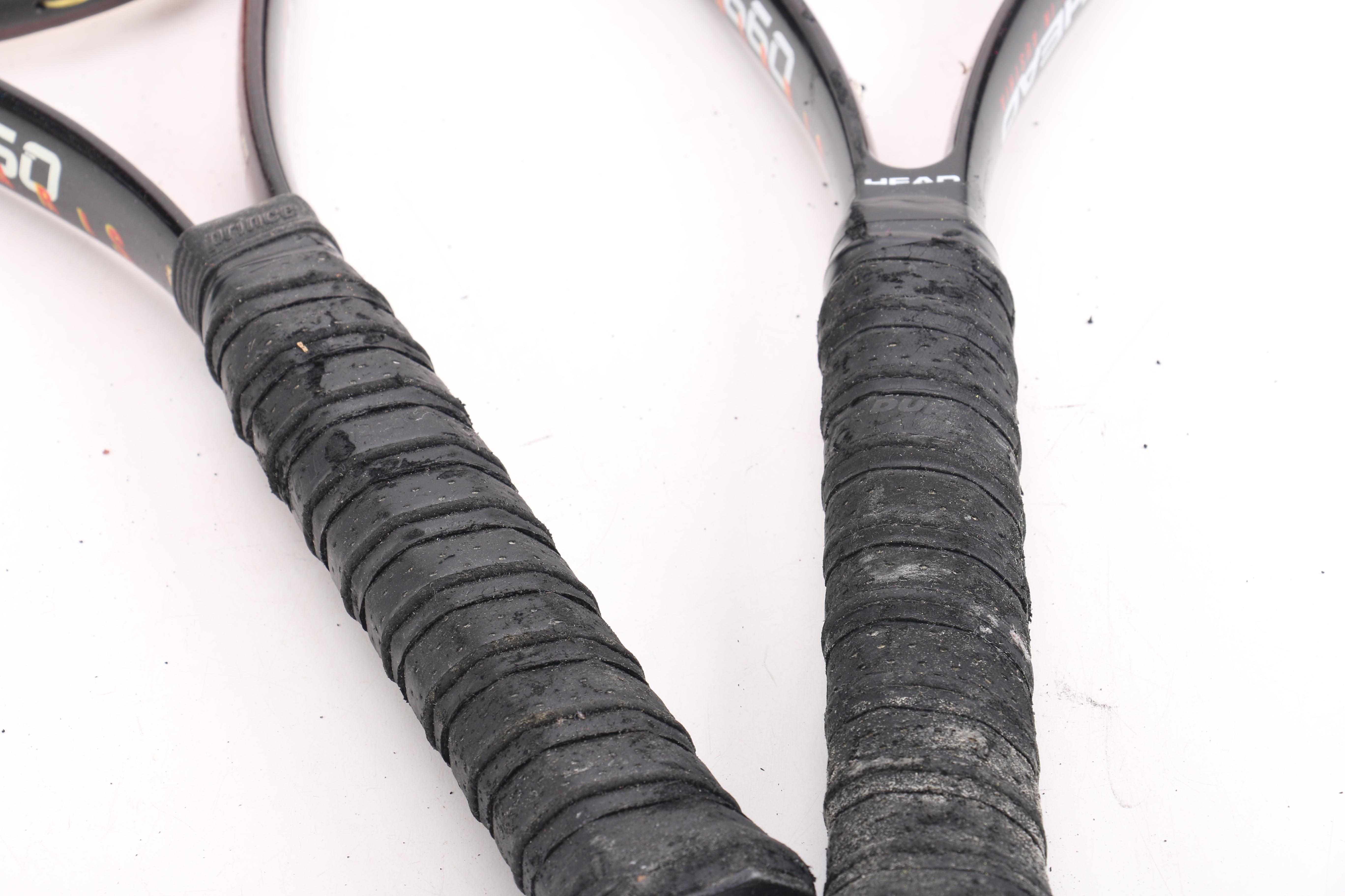 Head, Prince, and Wilson Tennis Rackets With Bag