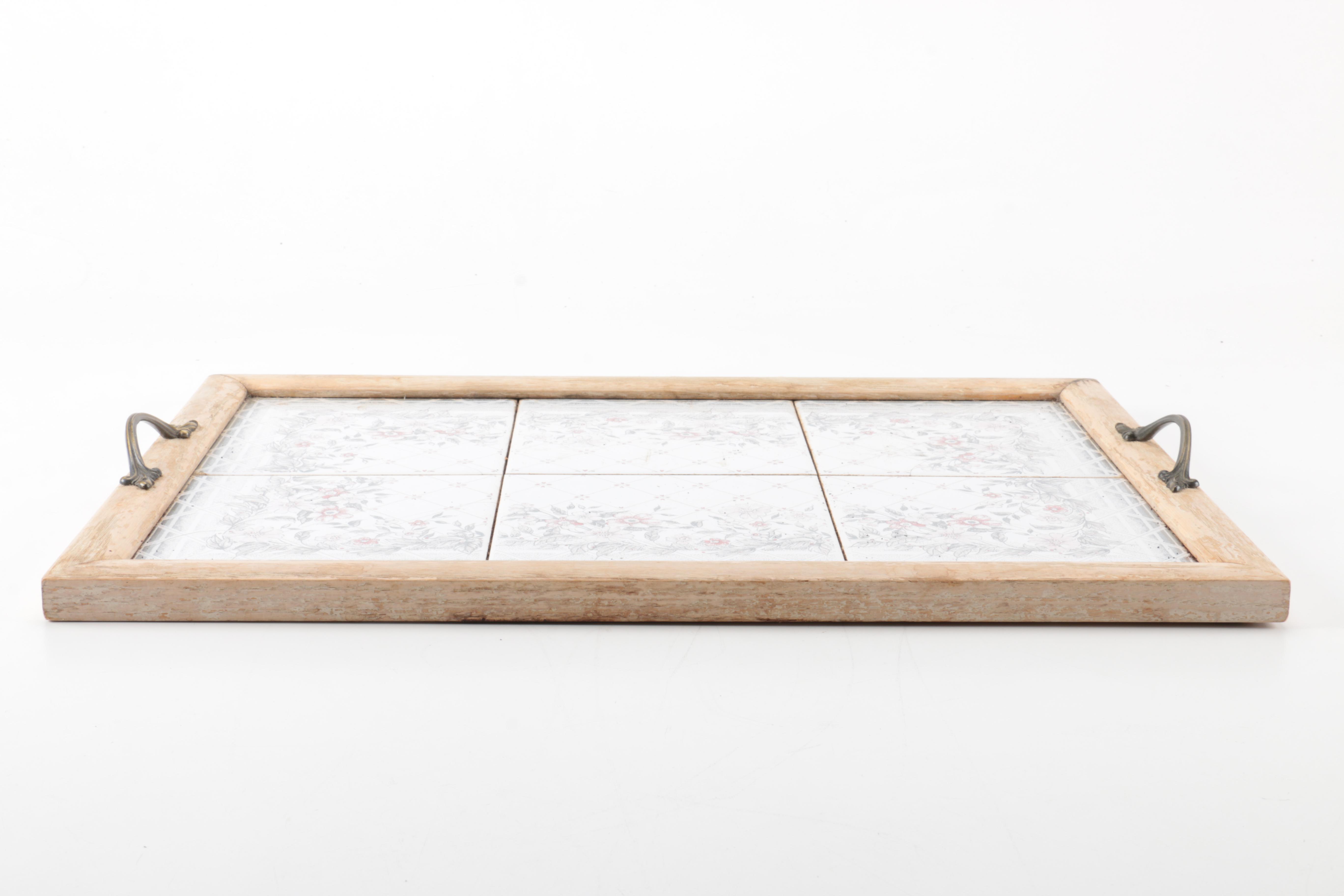 The Empty Nest Wooden Tray With Tiles