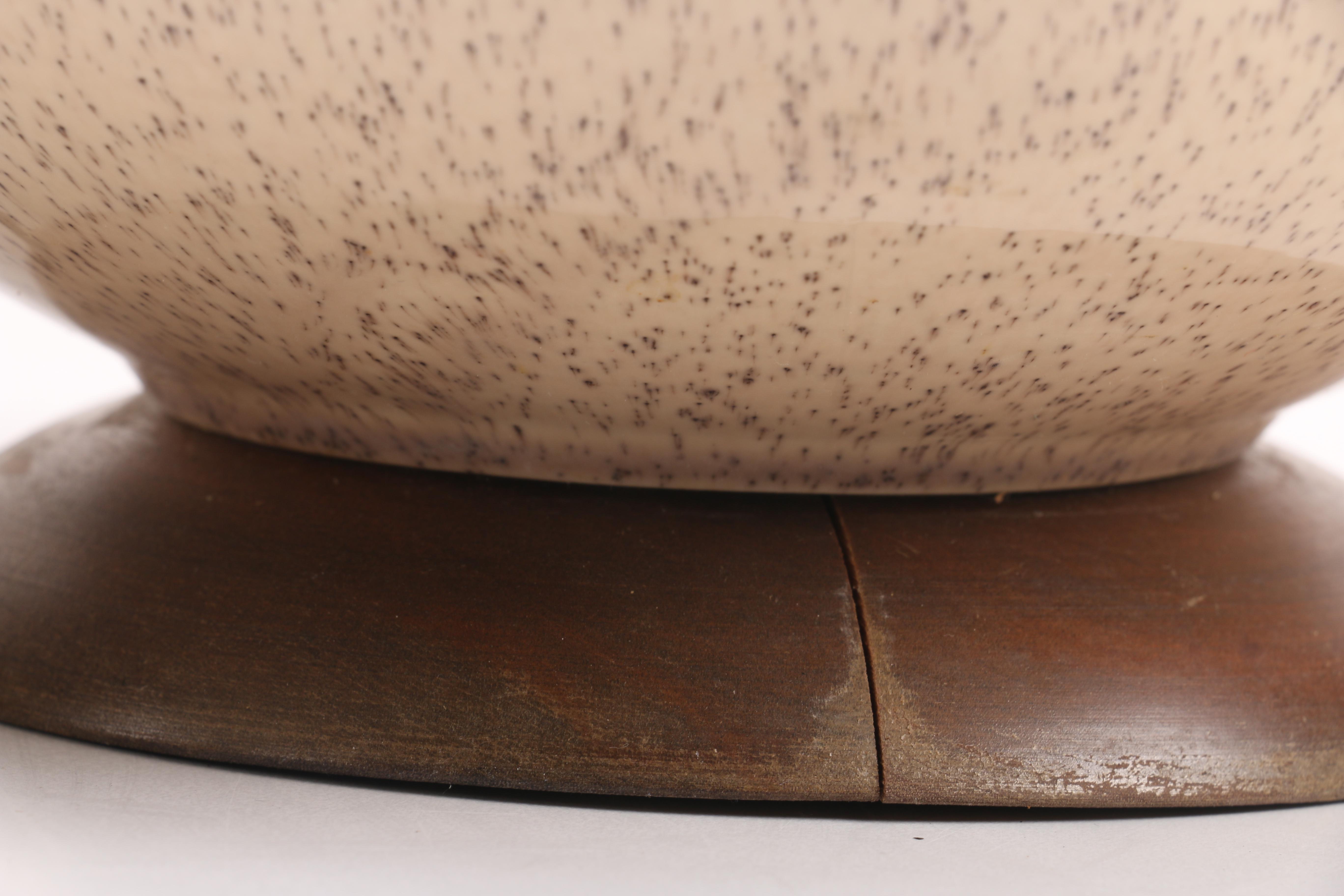 Mid Century Modern Ceramic and Wood Lamp